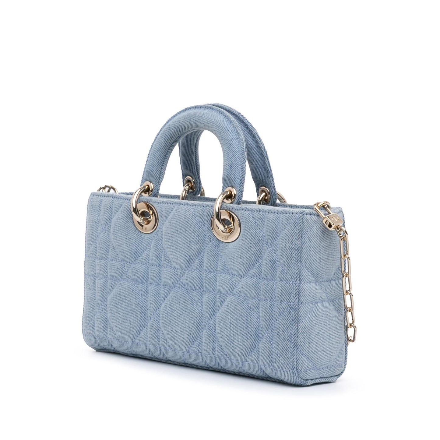 Dior Macrocannage Lady Joy Satchel Denim Medium Satchel Bag