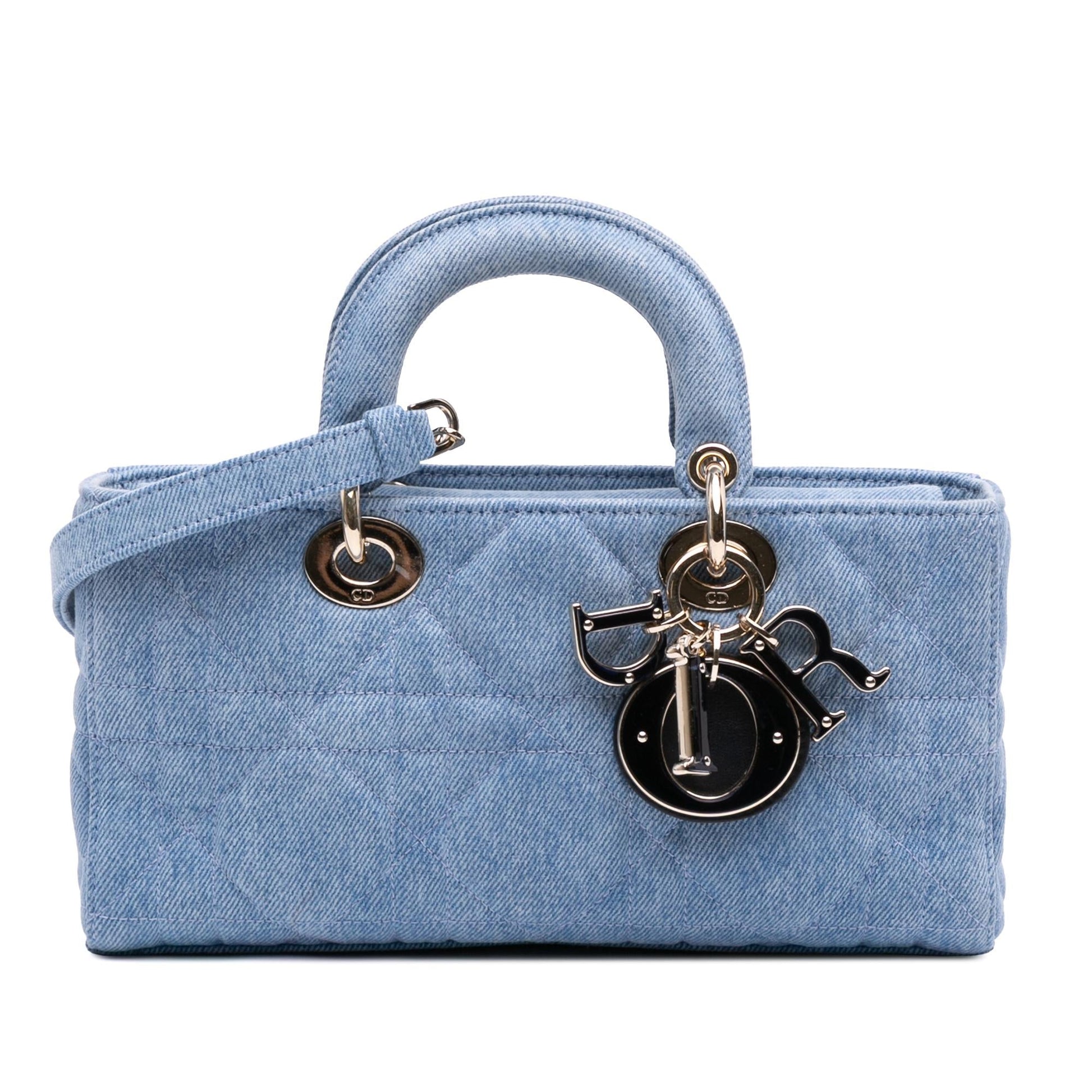 Dior Macrocannage Lady Joy Satchel Denim Medium Satchel Bag D Joy Satchel