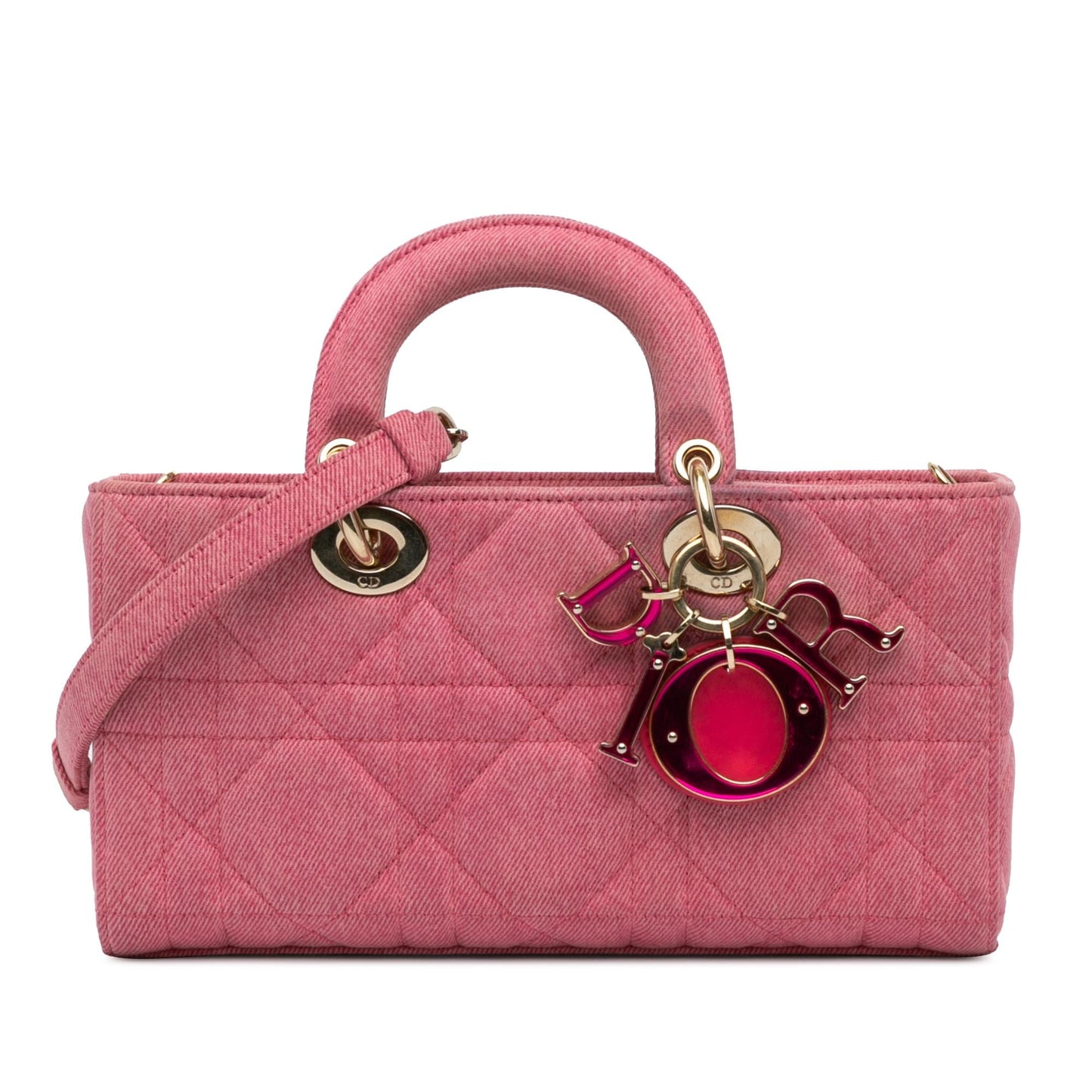 Dior Macrocannage Lady Joy Shg Xs8Hyw Satchel Bag Denim Medium