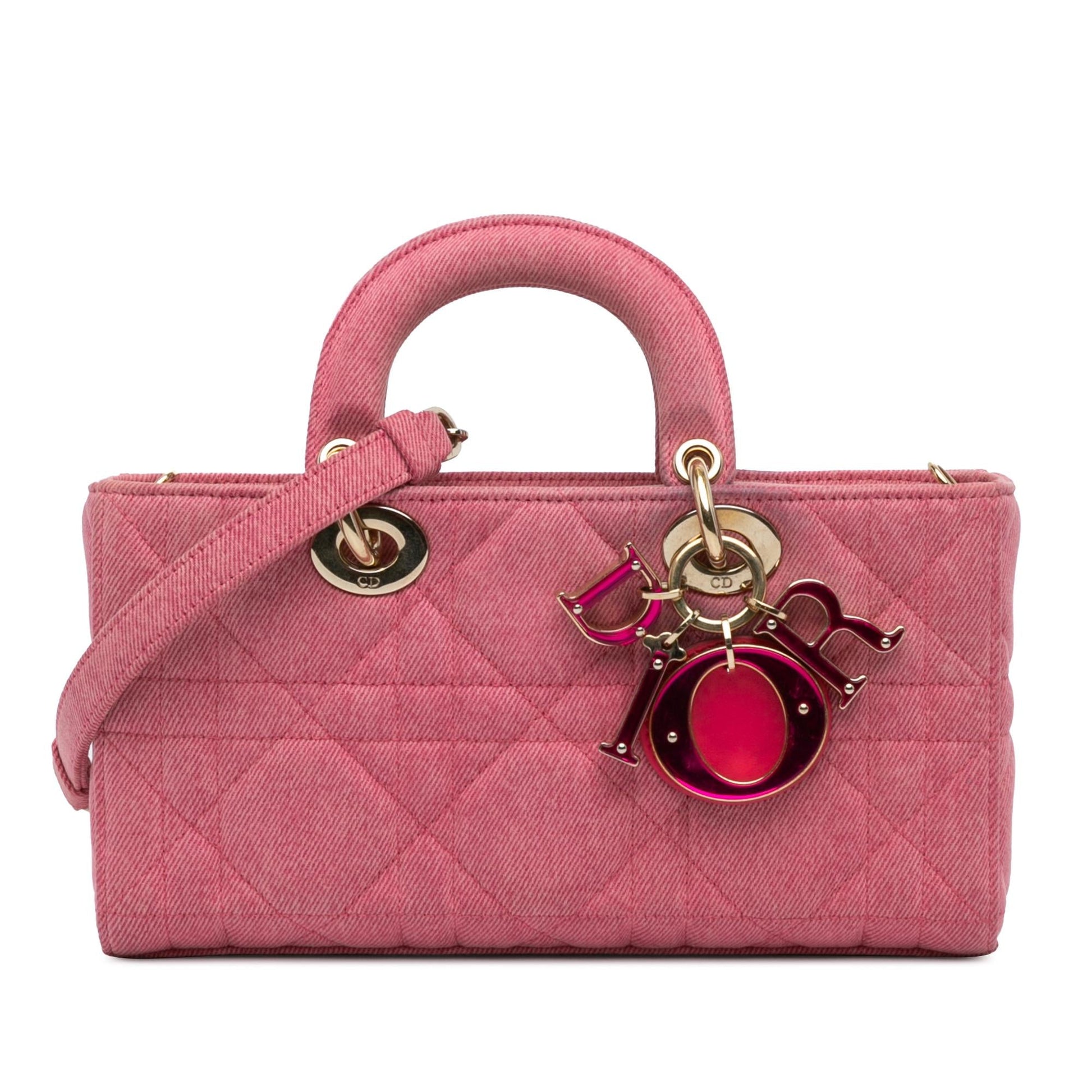 Dior Macrocannage Lady Joy Shg Xs8Hyw Satchel Bag Denim Medium