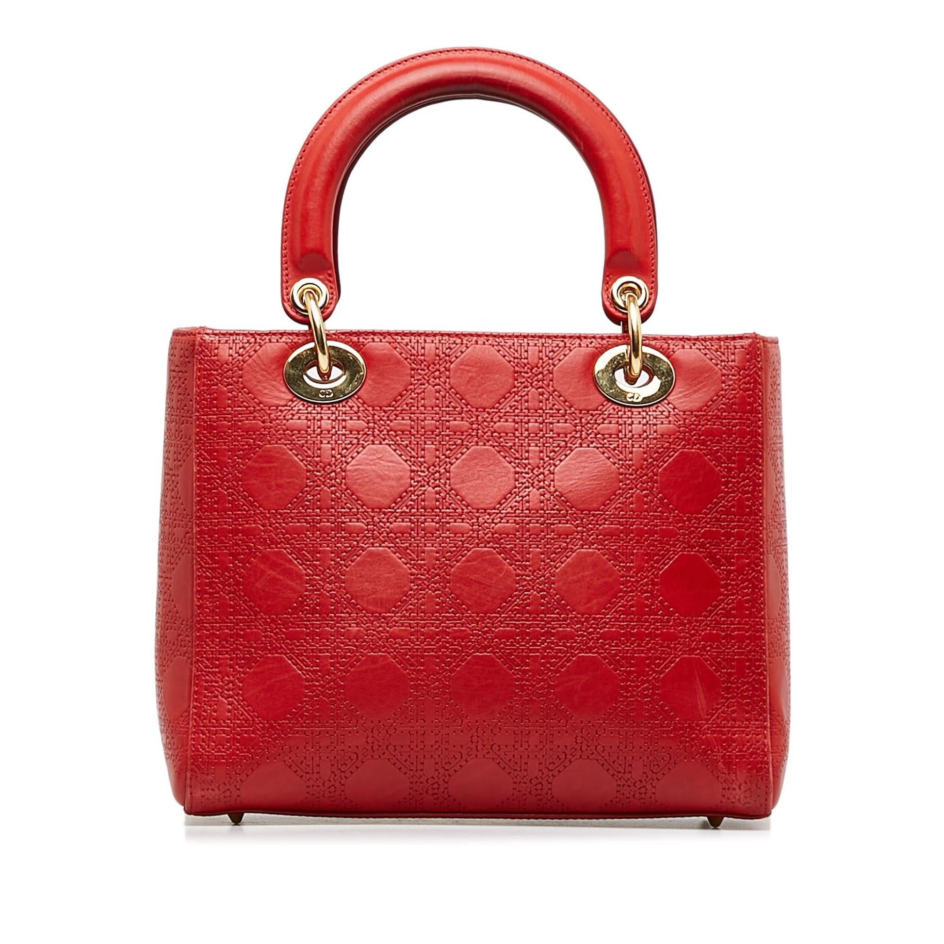 Dior Cannage Lady Shg Tjrjcj Satchel Bag Lambskin Medium Embossed