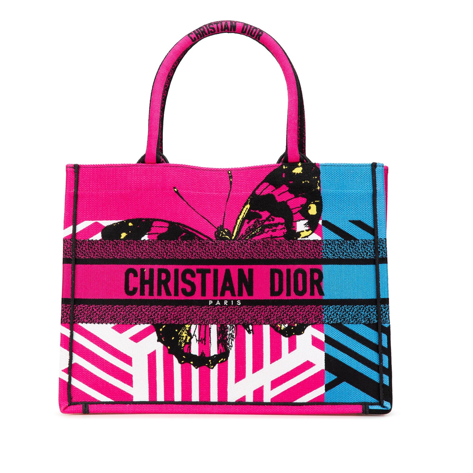Dior Butterfly Jungle Pop Book Tote Canvas Medium Embroidered Tote Bag Book Tote 1