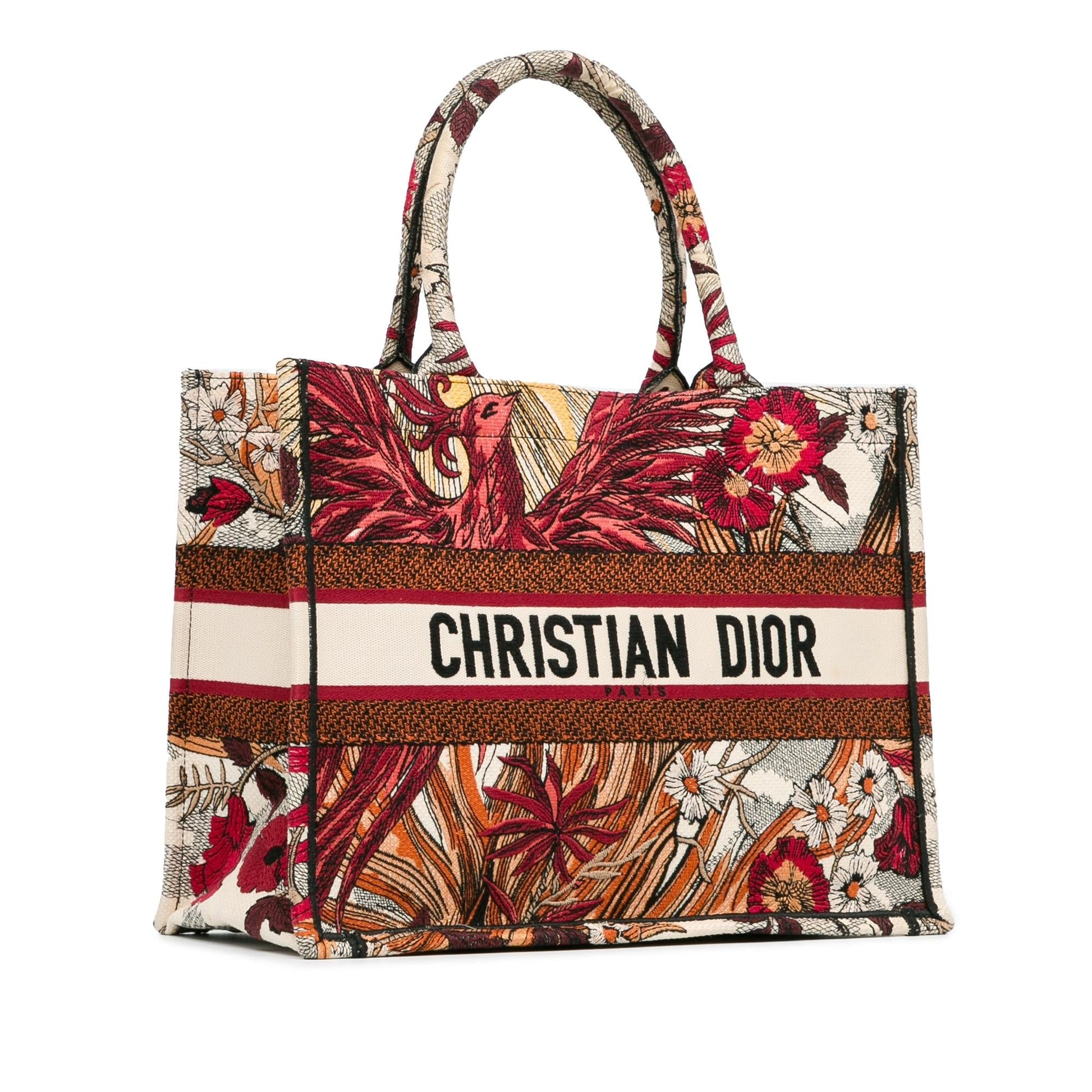 Dior Phoenix Book Tote Shg W6Lias Canvas Medium Embroidered Tote Bag
