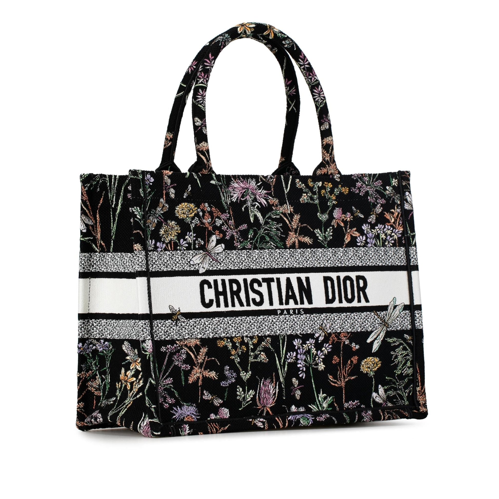 Dior Herbarium Book Tote Shg Kasyjl Medium Embroidered Tote Bag
