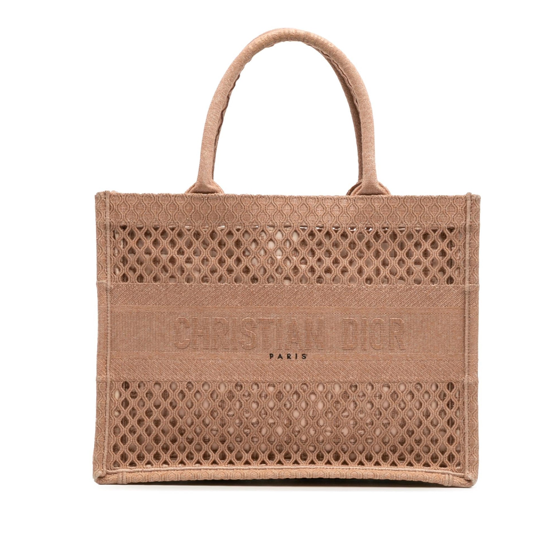 Dior Mesh Book Tote Medium Embroidered Tote Bag