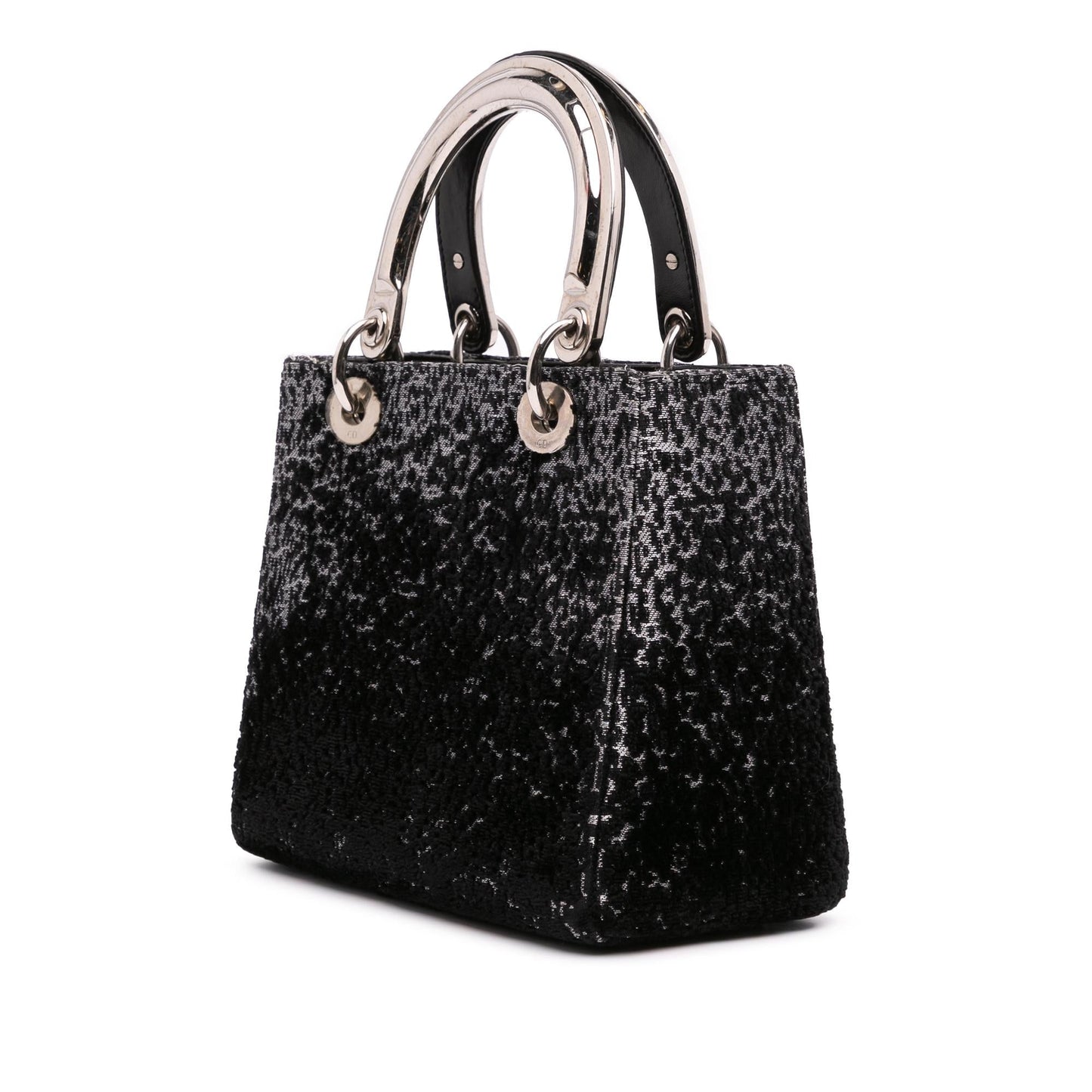 Dior Fabric Lame Lady Satchel Bag Medium Lady Dior 1