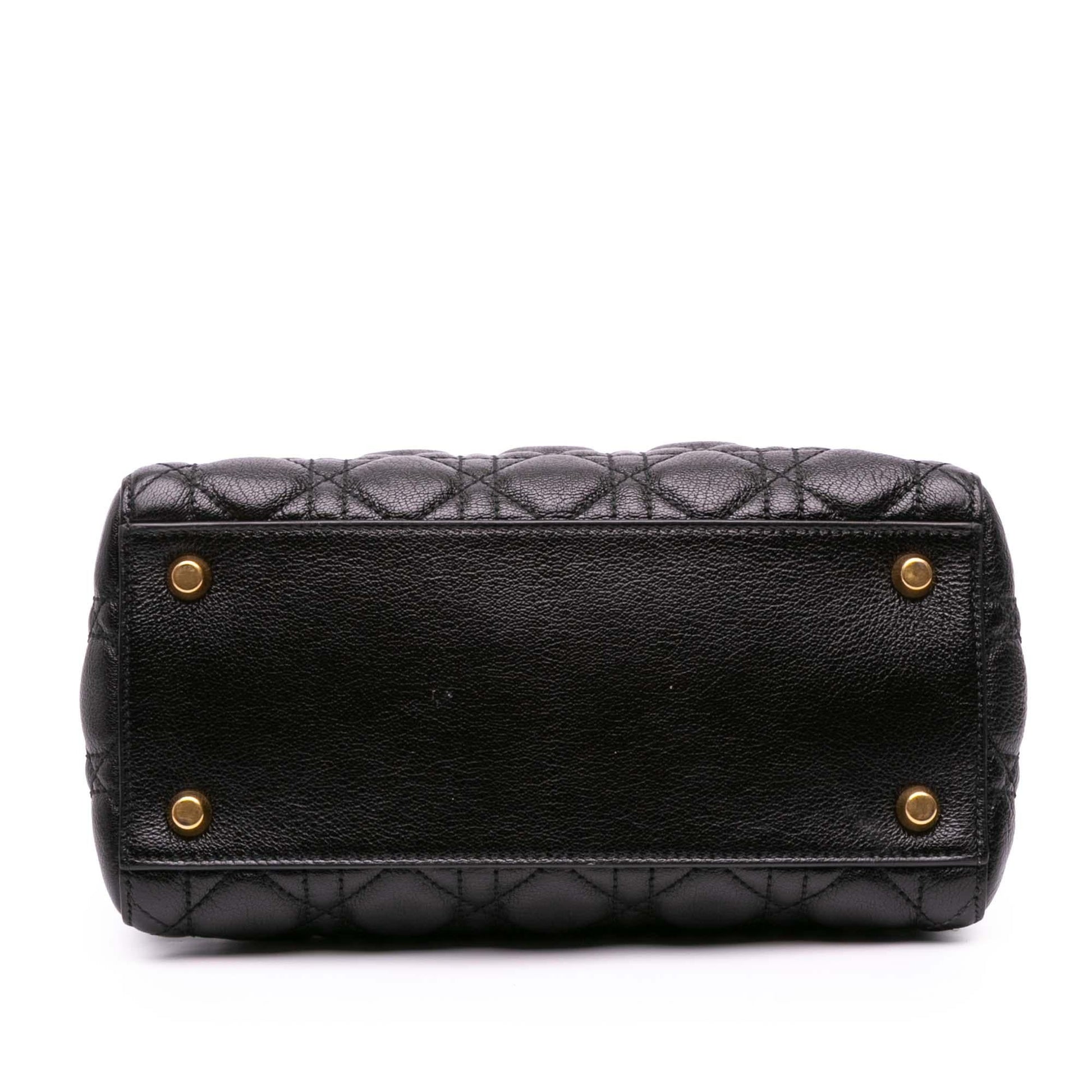 Dior Grained Calfskin Cannage Supple Lady Satchel Bag Medium