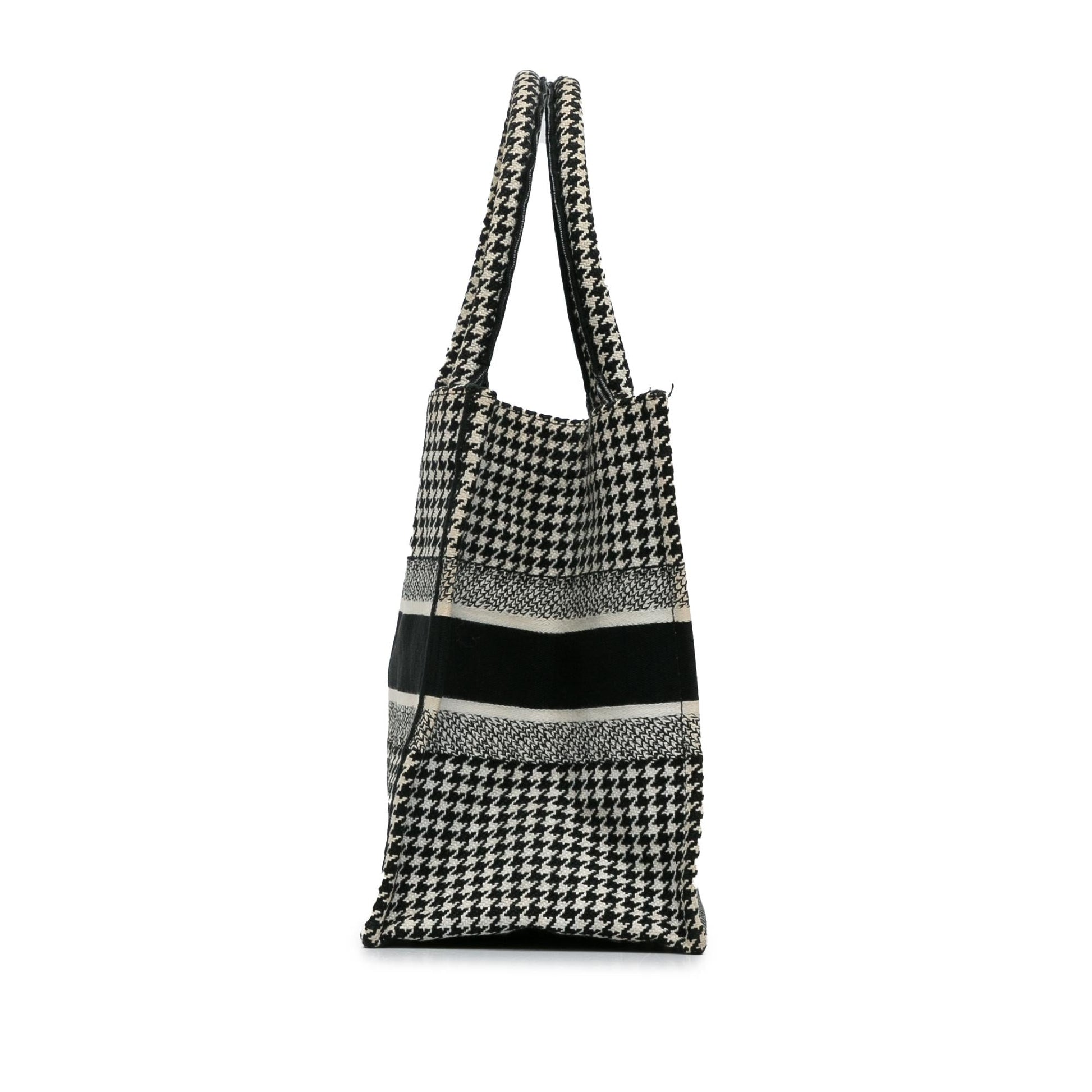 Dior Houndstooth Book Tote Shg Ppdptp Medium Tote Bag