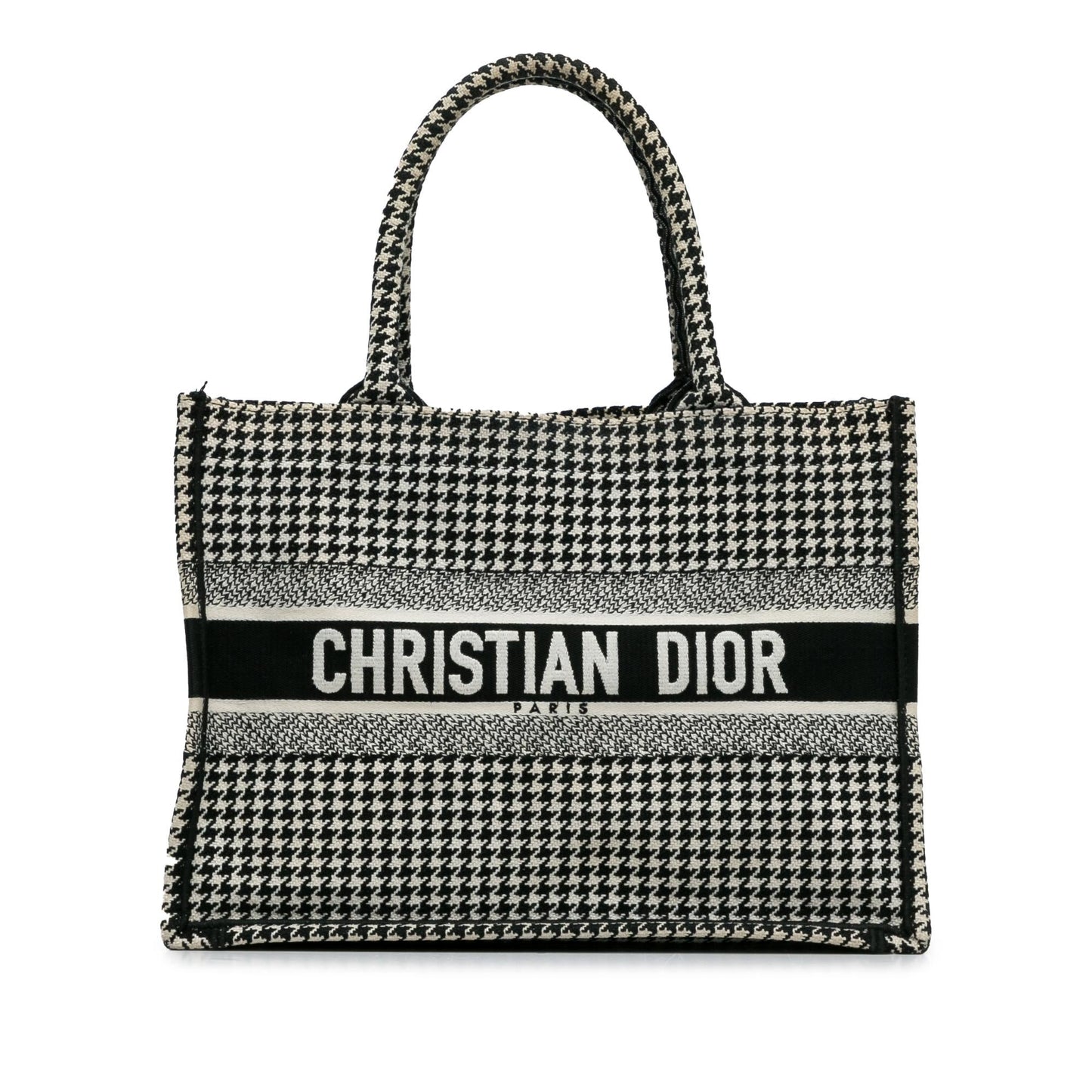 Dior Houndstooth Book Tote Shg Ppdptp Medium Tote Bag