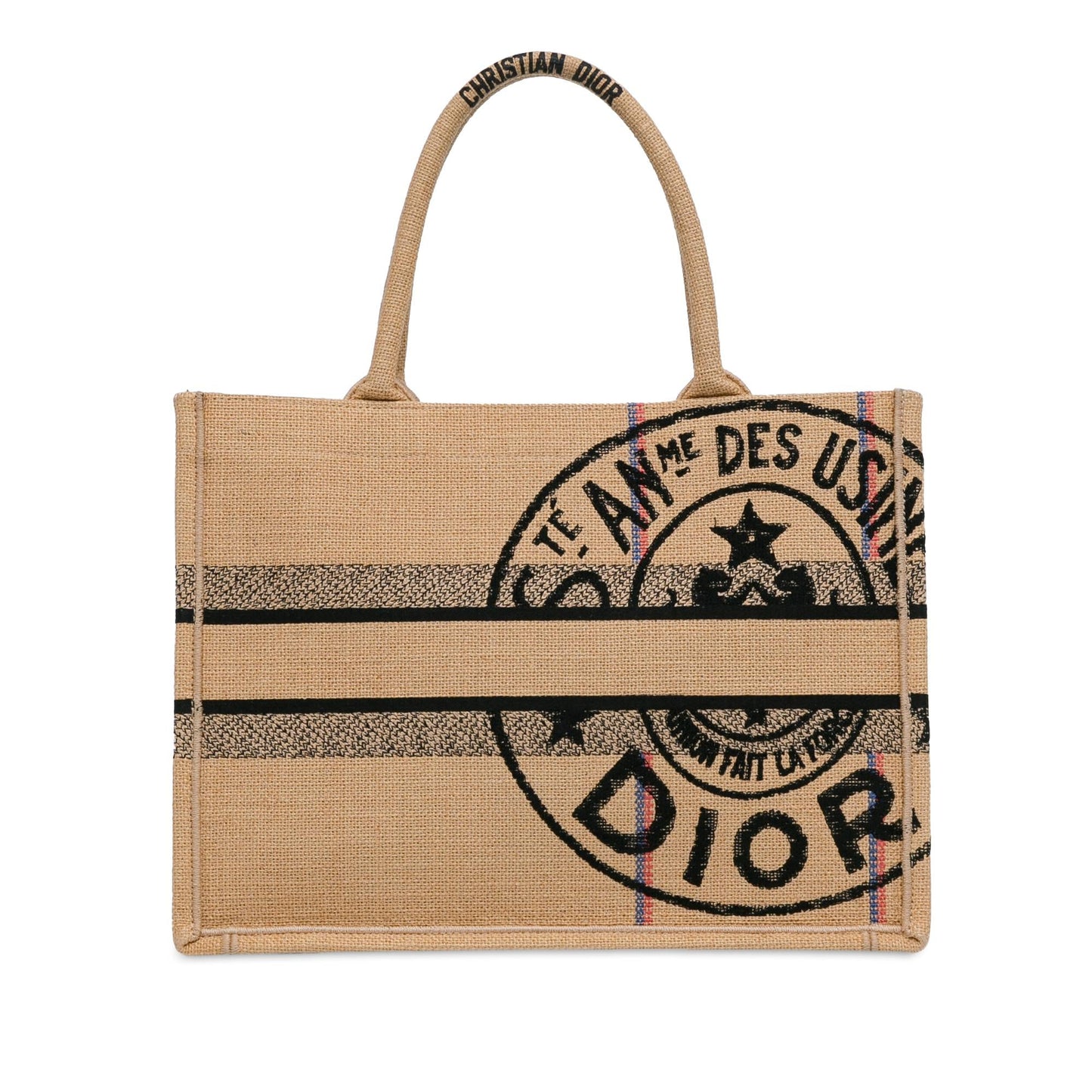 Dior Jute Book Tote Shg Ujhmof Medium Tote Bag