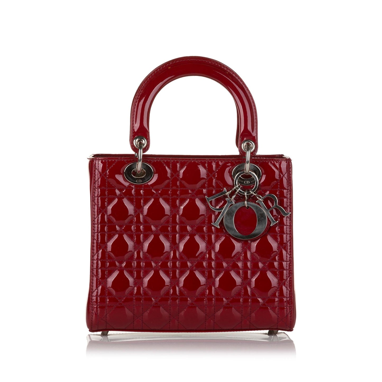 Dior Lady Satchel Shg Leather Patent Medium Satchel Bag