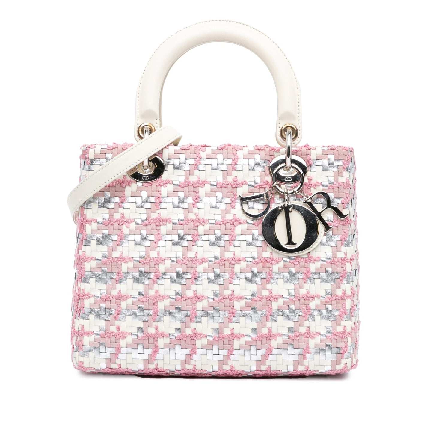 Dior And Tweed Lady Satchel Bag Lambskin Medium