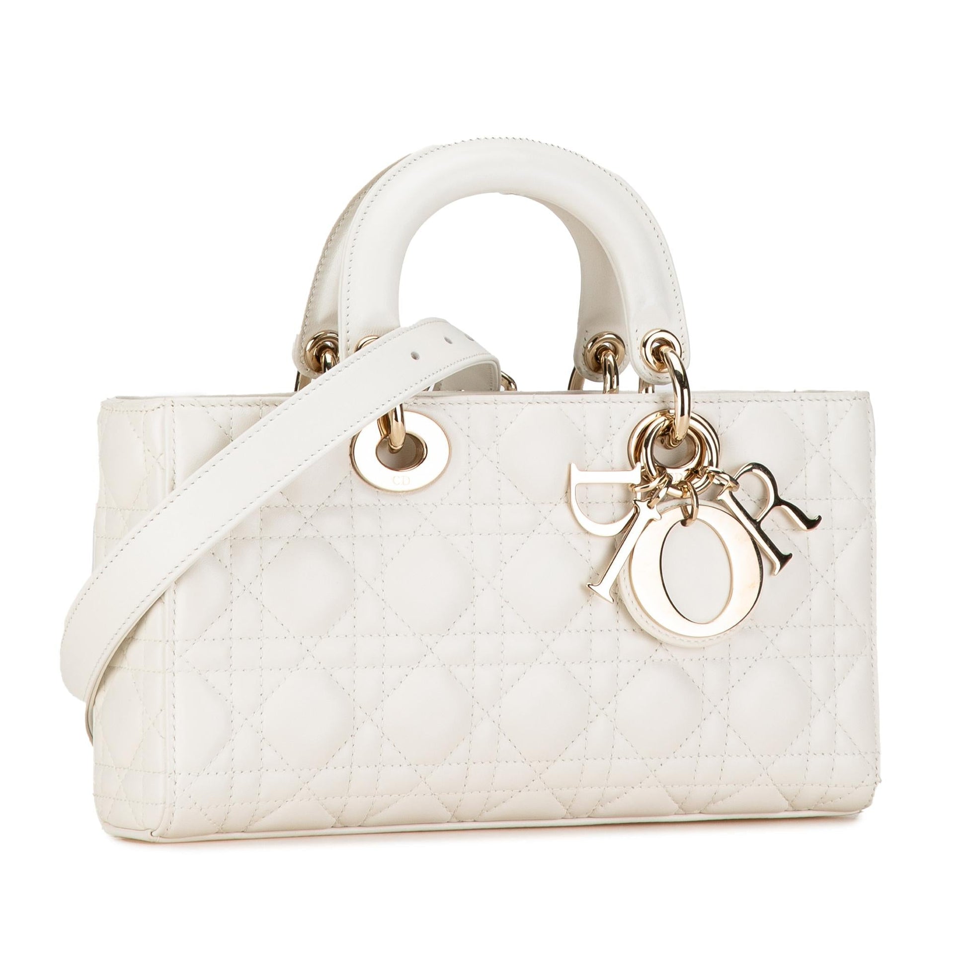 Dior Cannage Lady Joy Satchel Bag Lambskin Medium Lady D Joy