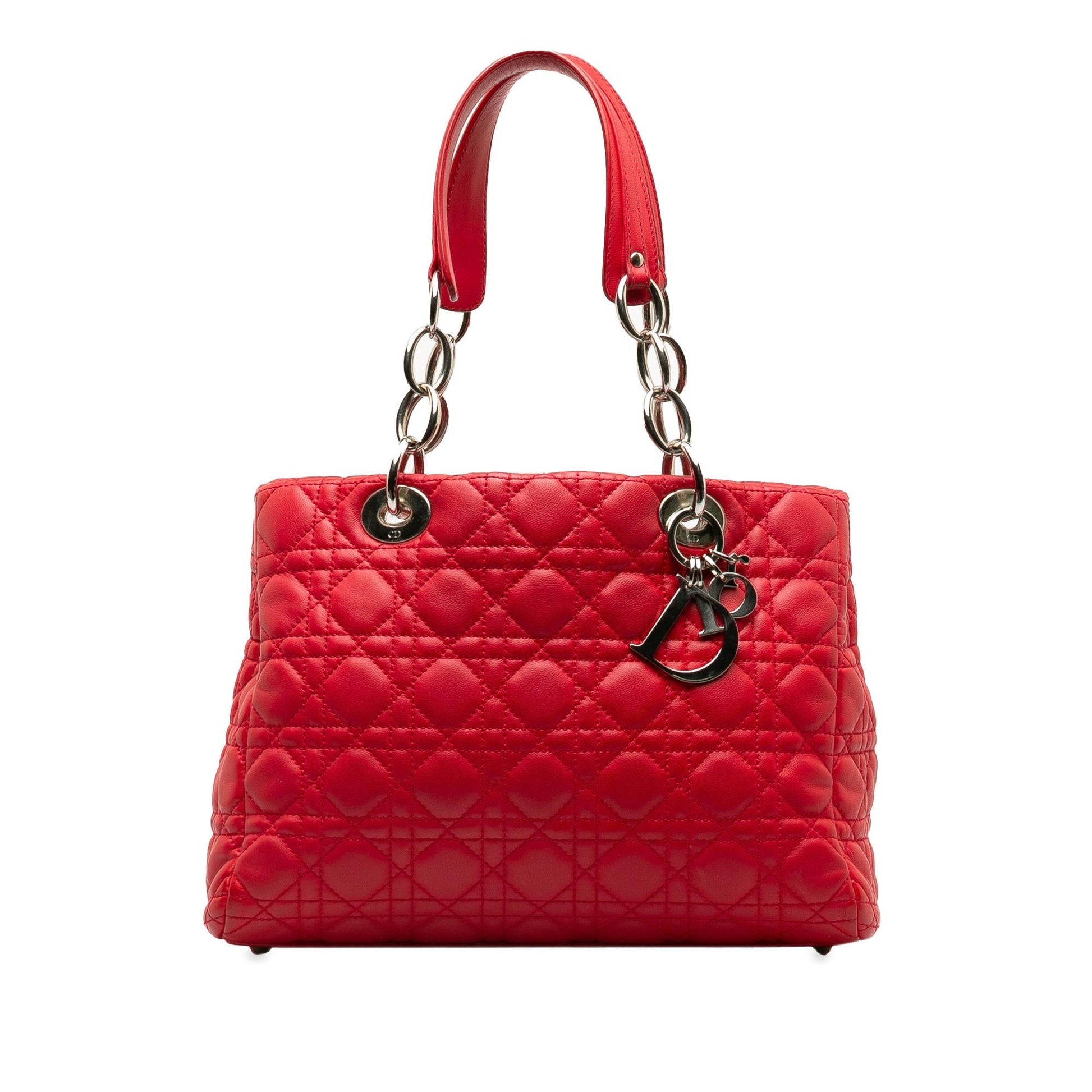 Dior Cannage Lady Soft Shopping Tote Shg Egshr2 Lambskin Medium Tote Bag