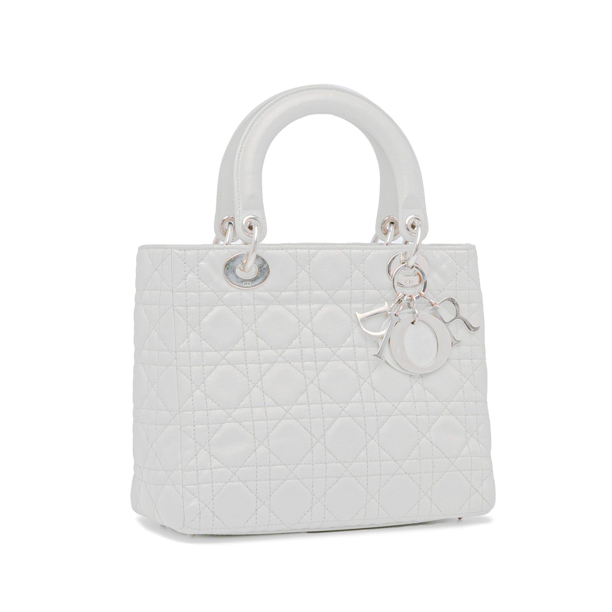 Dior Cannage Lady Shg Lmmcji Satchel Bag Lambskin Medium