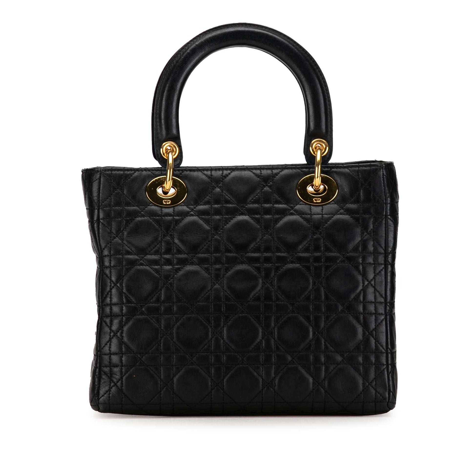 Dior Cannage Lady Shg Fdmekc Satchel Bag Lambskin Medium