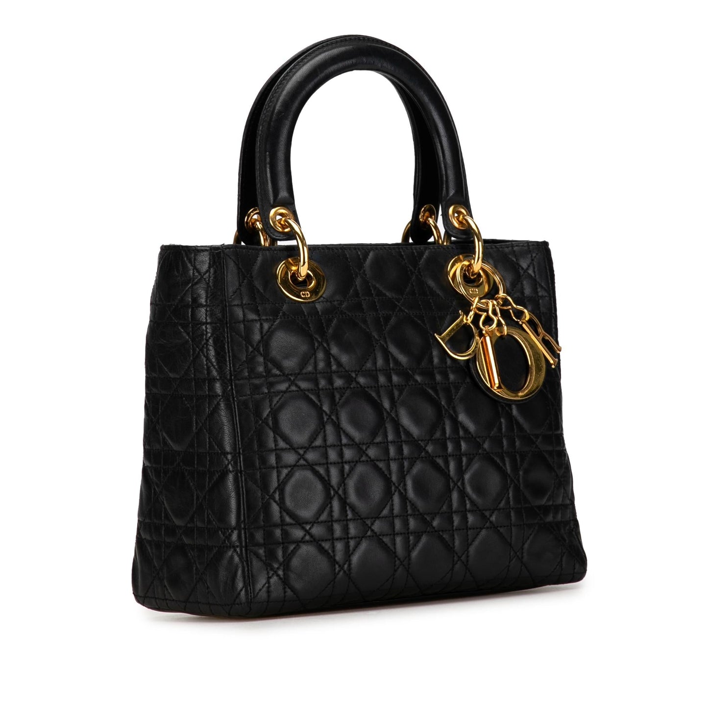 Dior Cannage Lady Shg Fdmekc Satchel Bag Lambskin Medium