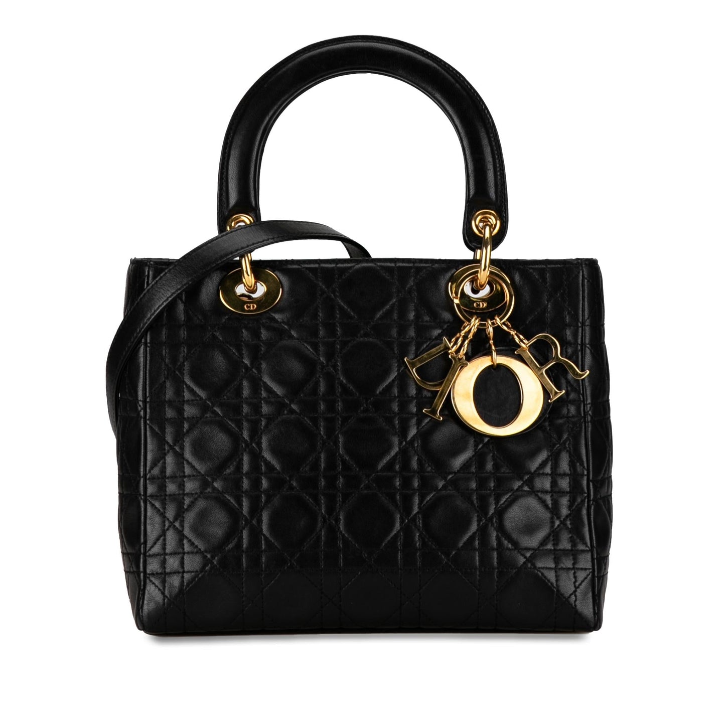 Dior Cannage Lady Shg 4Cowri Satchel Bag Lambskin Medium