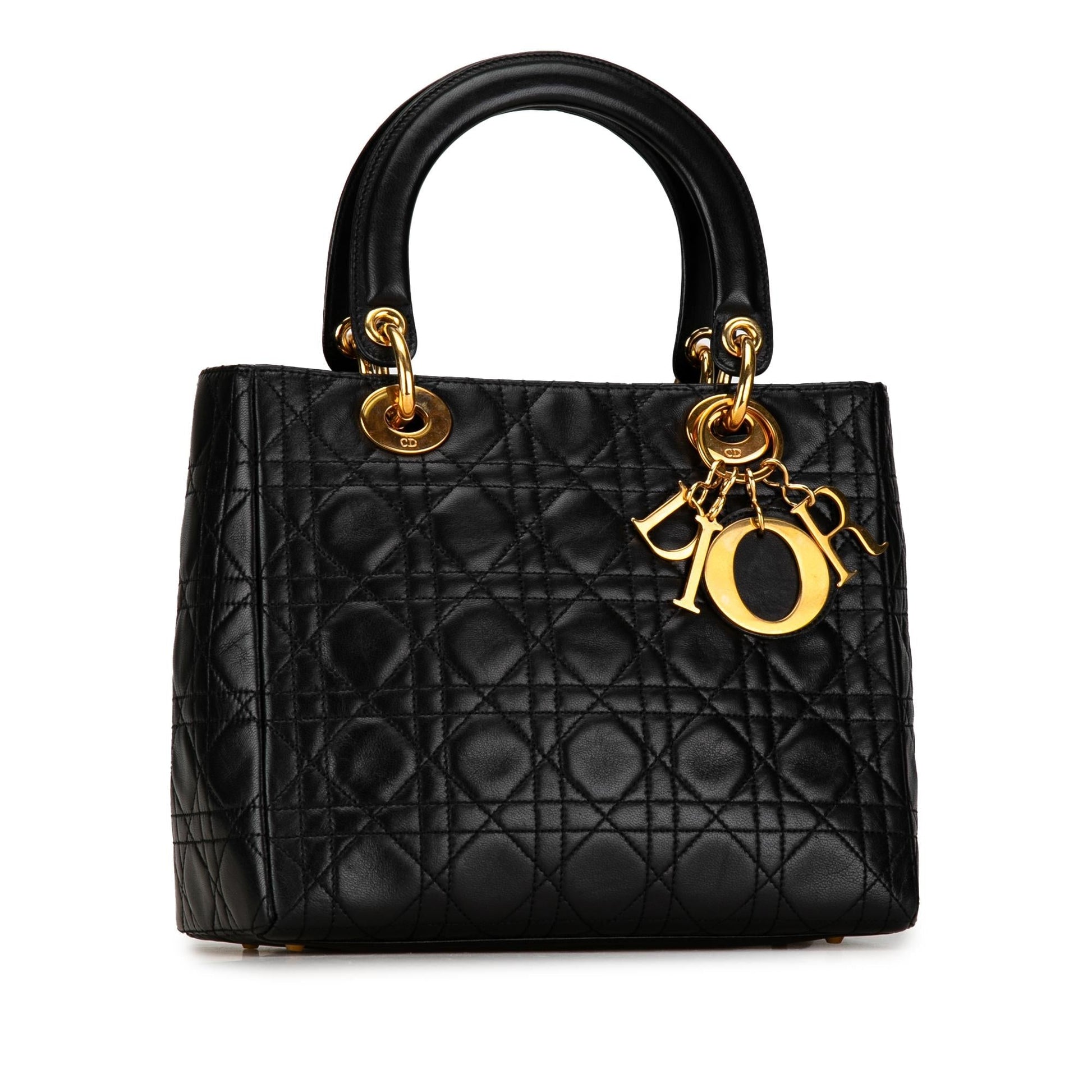 Dior Cannage Lady Shg Gb8Wvx Satchel Bag Lambskin Medium