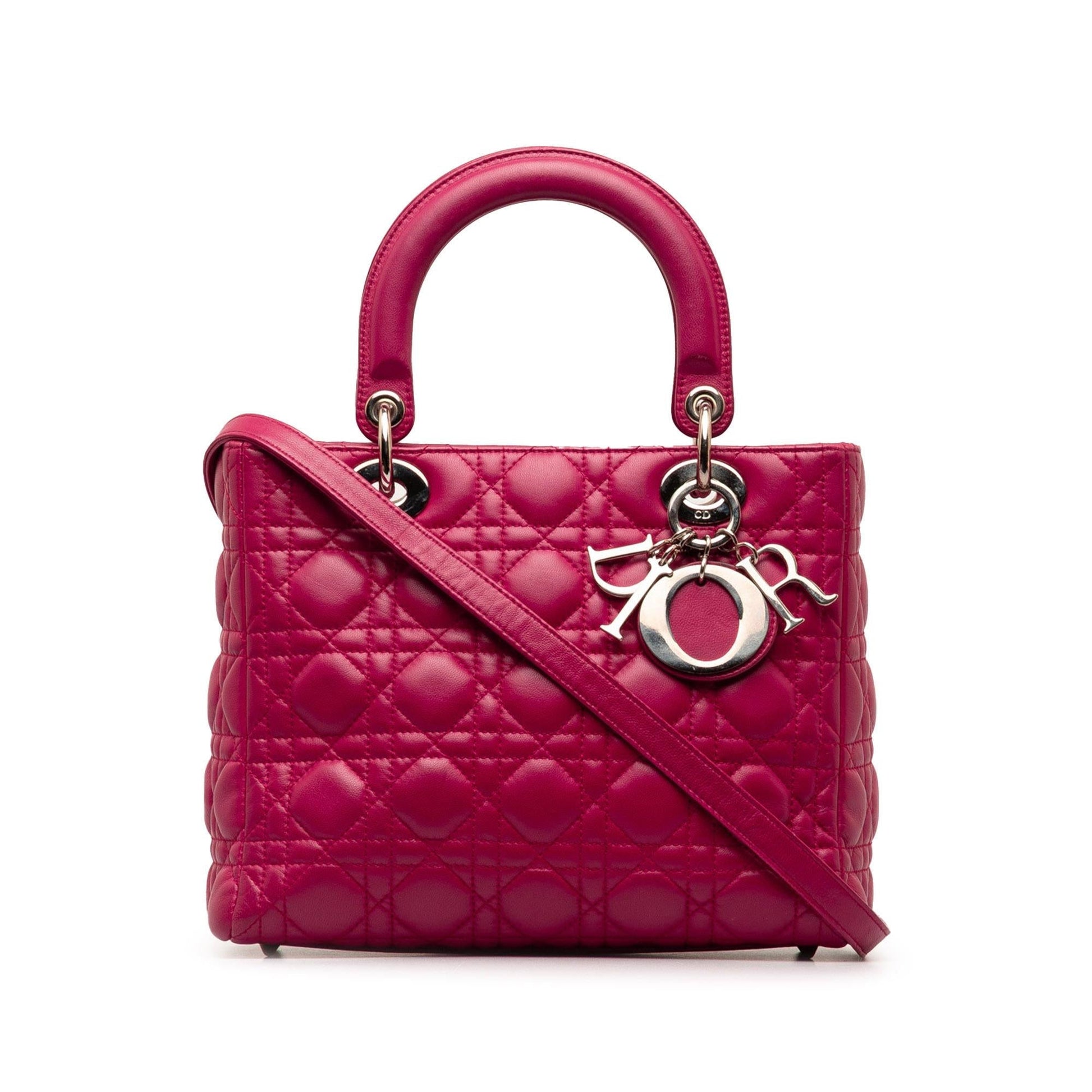 Dior Cannage Lady Shg B9Mfby Satchel Bag Lambskin Medium