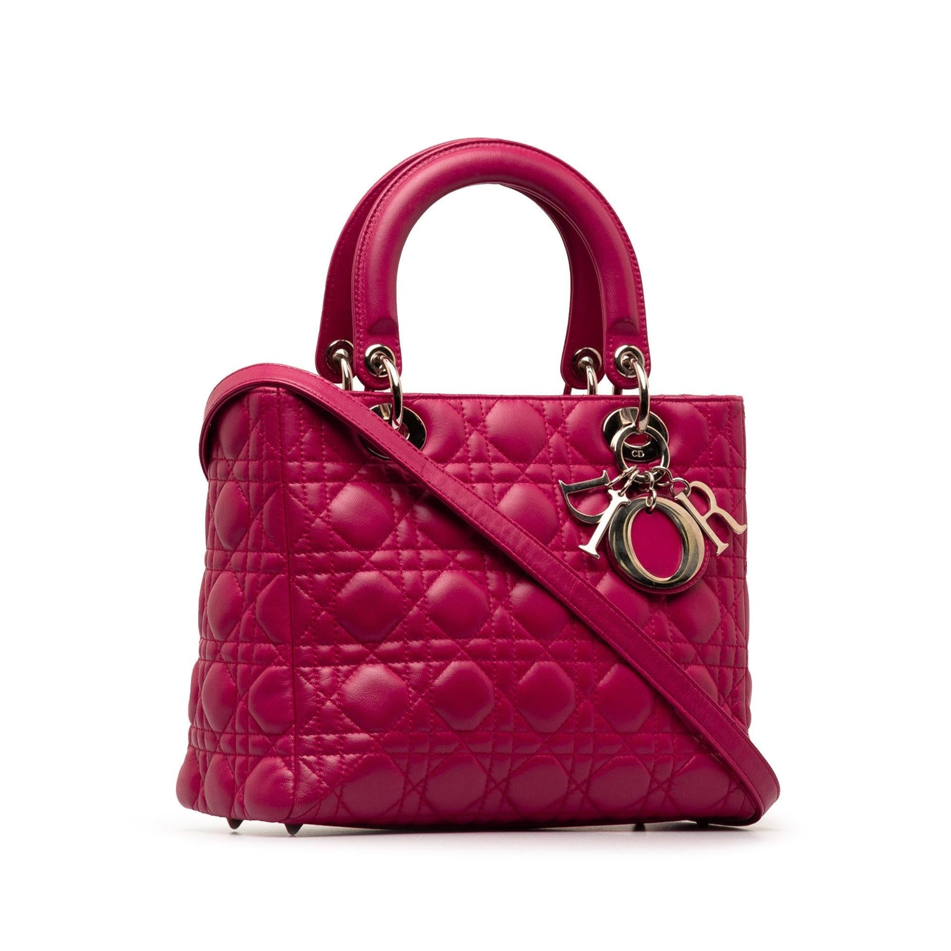 Dior Cannage Lady Shg B9Mfby Satchel Bag Lambskin Medium
