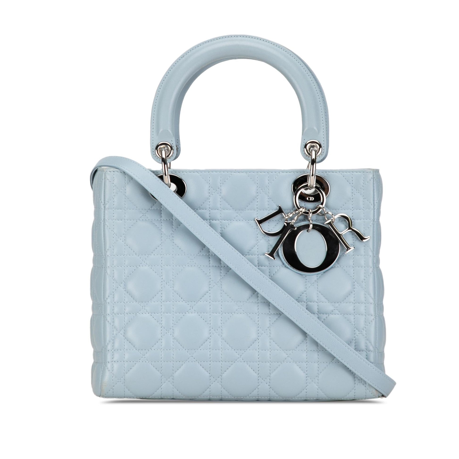 Dior Cannage Lady Shg Rhyoow Satchel Bag Lambskin Medium