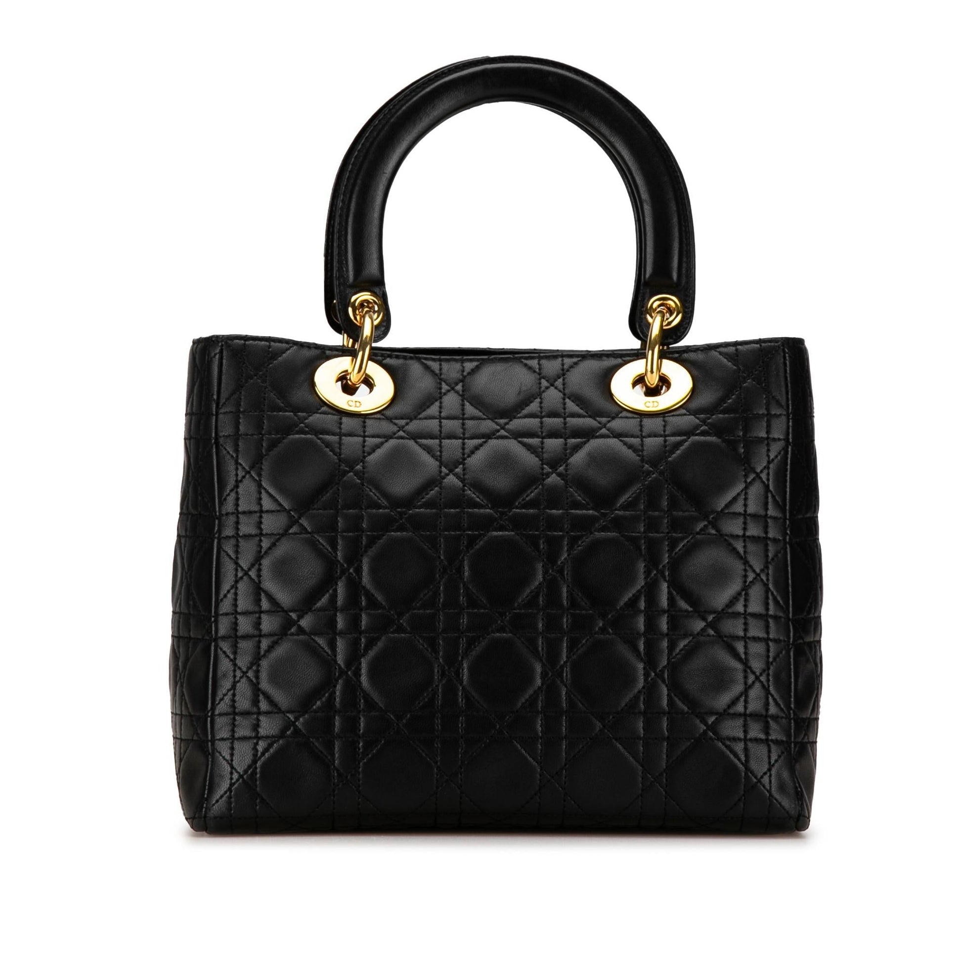 Dior Cannage Lady Shg 7Yvsfc Satchel Bag Lambskin Medium