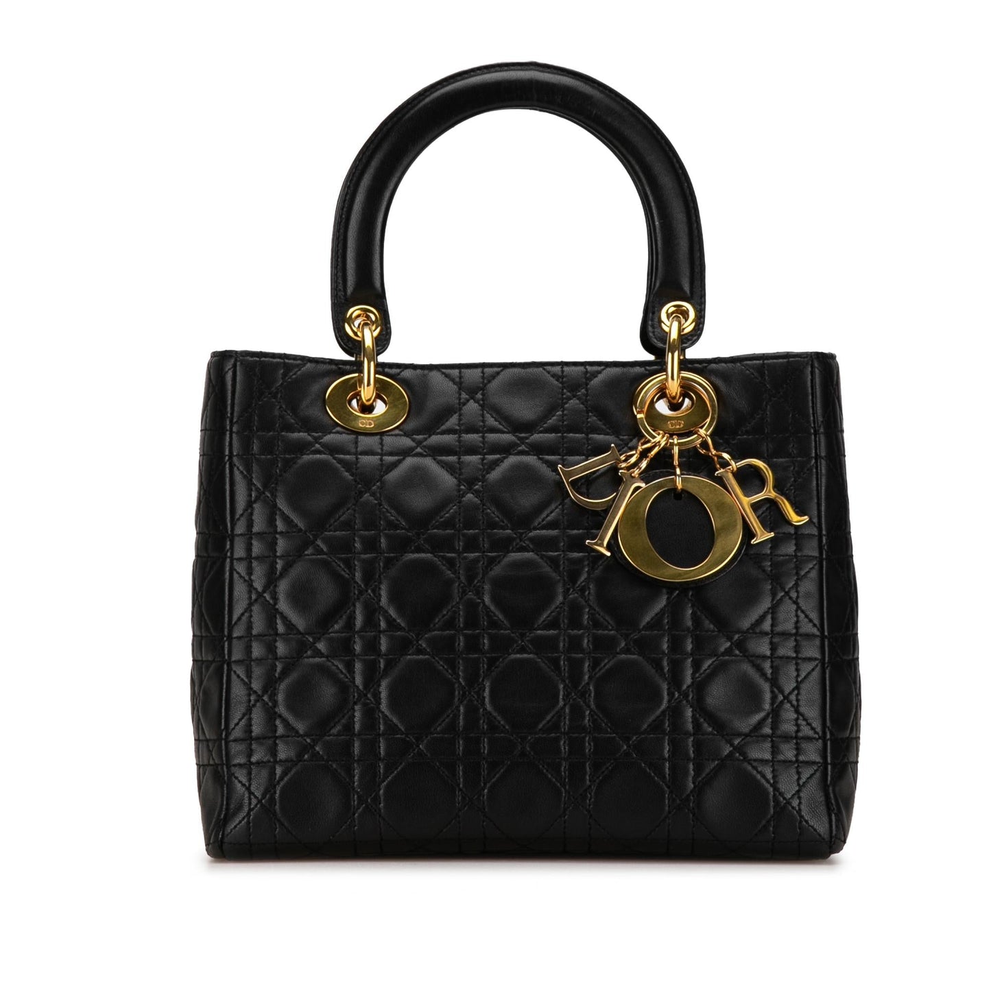 Dior Cannage Lady Shg 7Yvsfc Satchel Bag Lambskin Medium