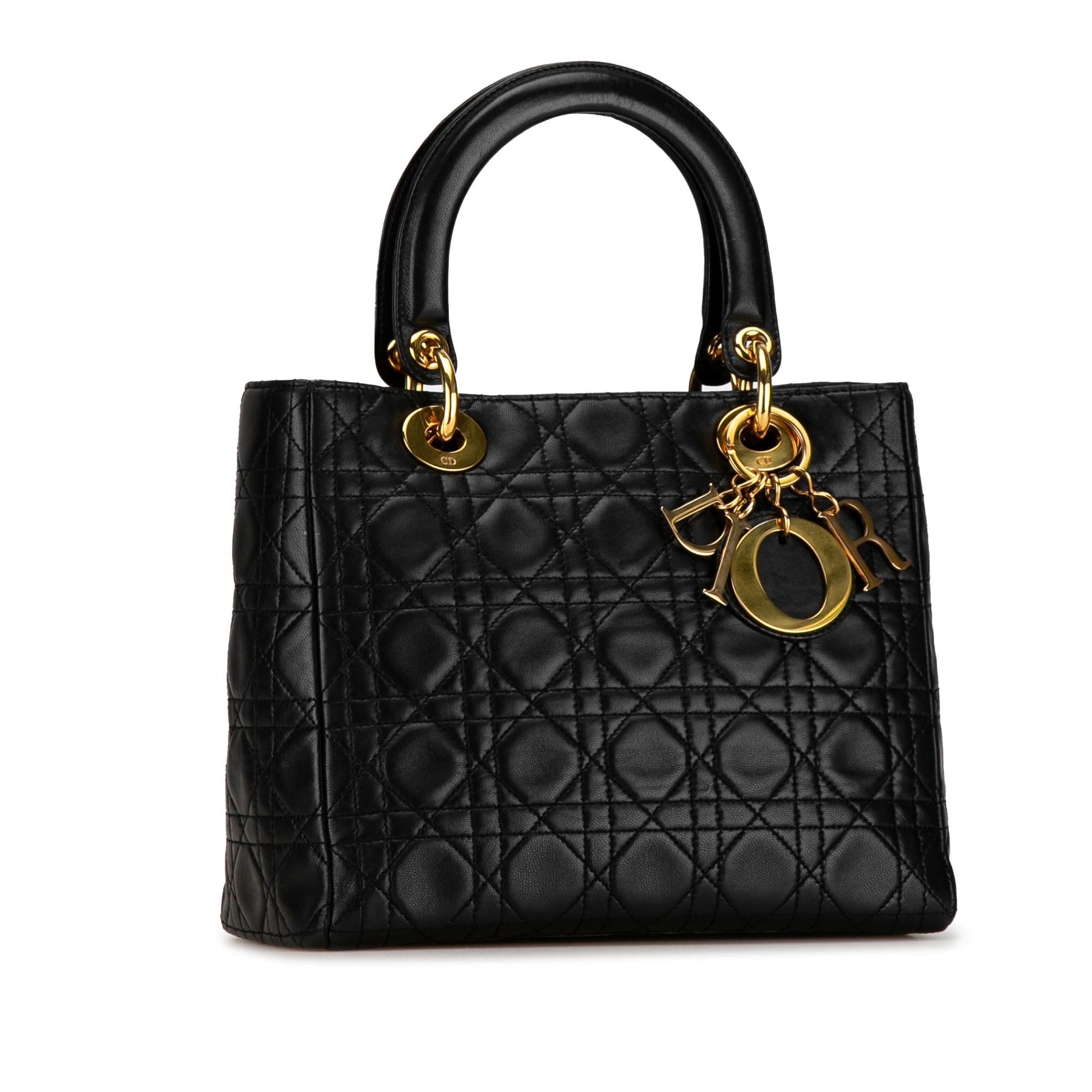 Dior Cannage Lady Shg 7Yvsfc Satchel Bag Lambskin Medium