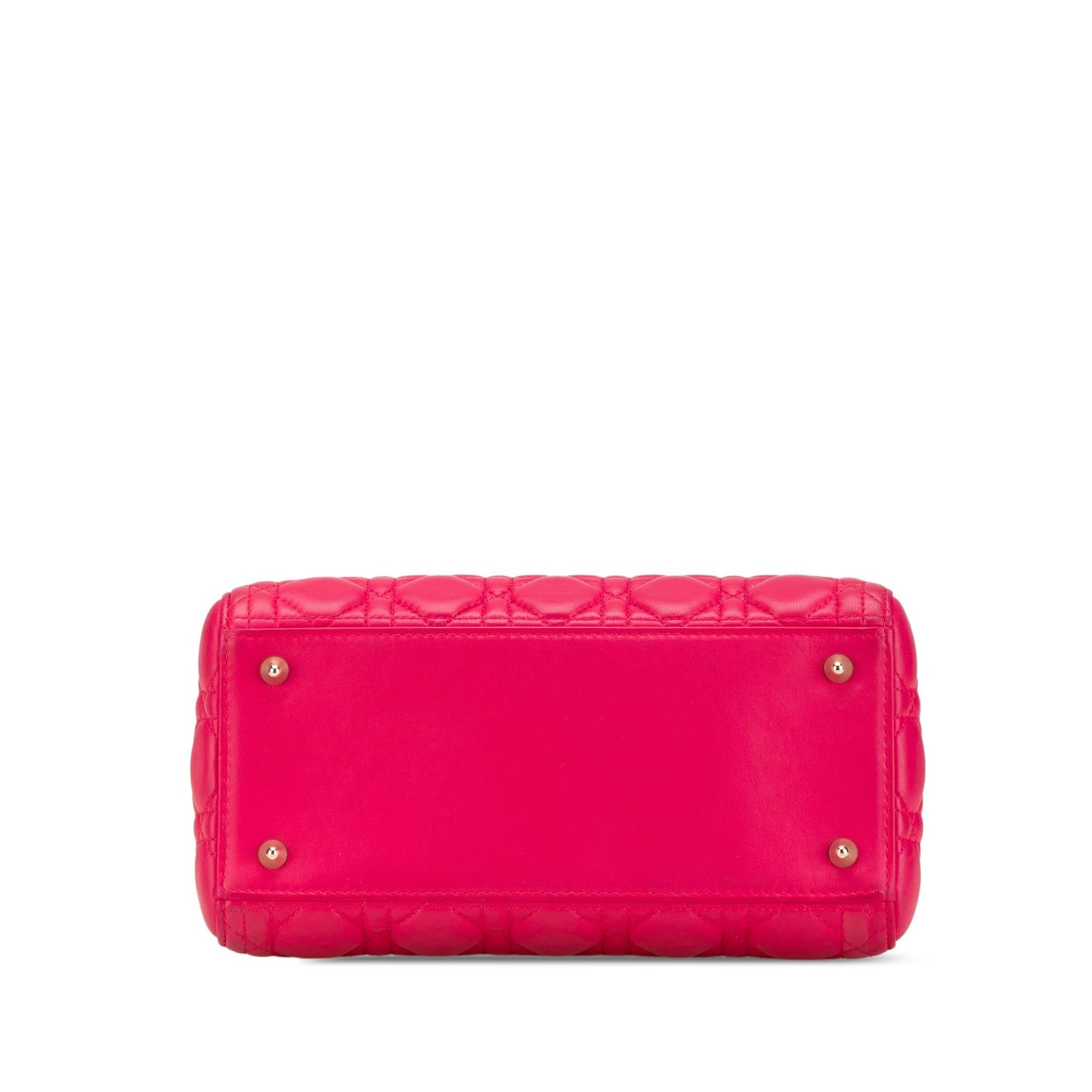 Dior Cannage Lady Satchel Bag Lambskin Medium Dior Shg Em2Kxq