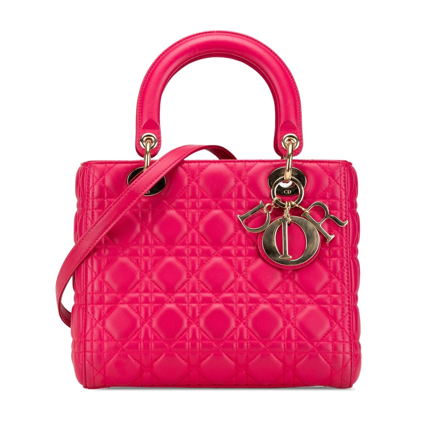 Dior Cannage Lady Satchel Bag Lambskin Medium Dior Shg Em2Kxq