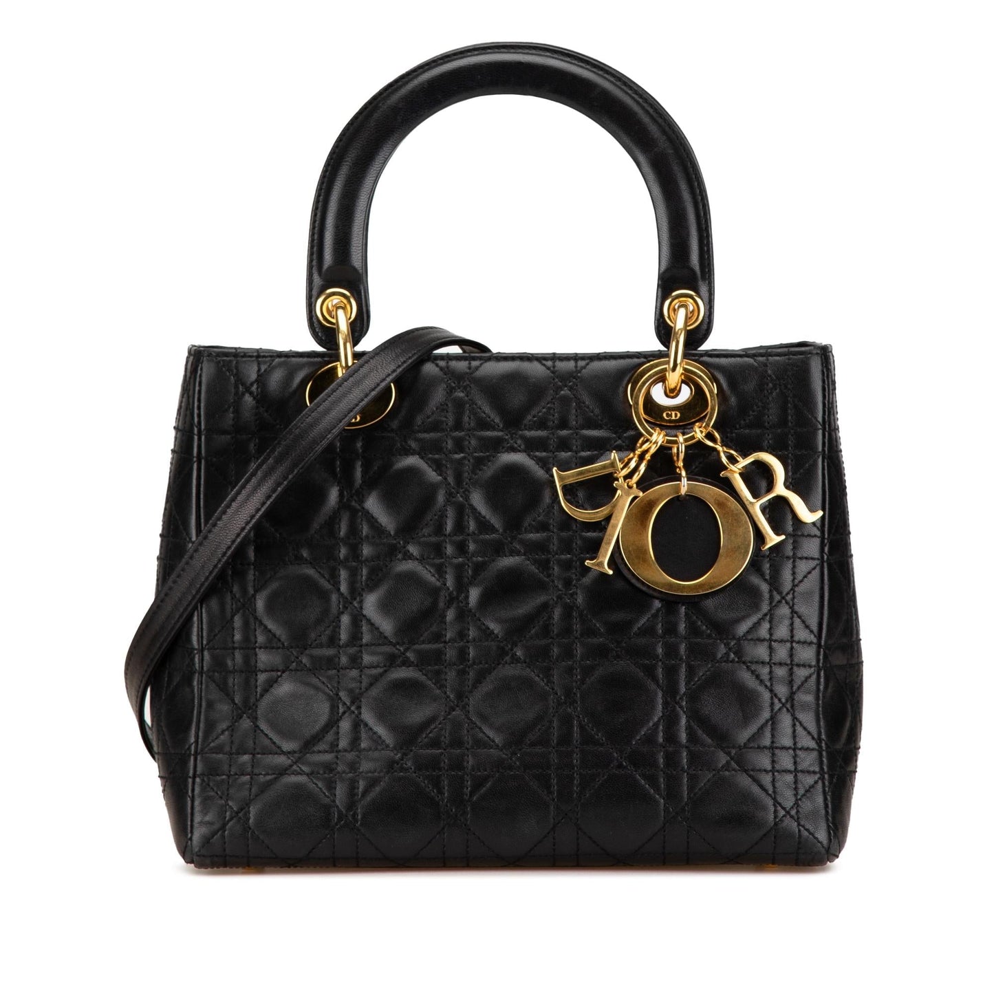Dior Cannage Lady Satchel Bag Lambskin Medium Dior Shg 4Stkyi