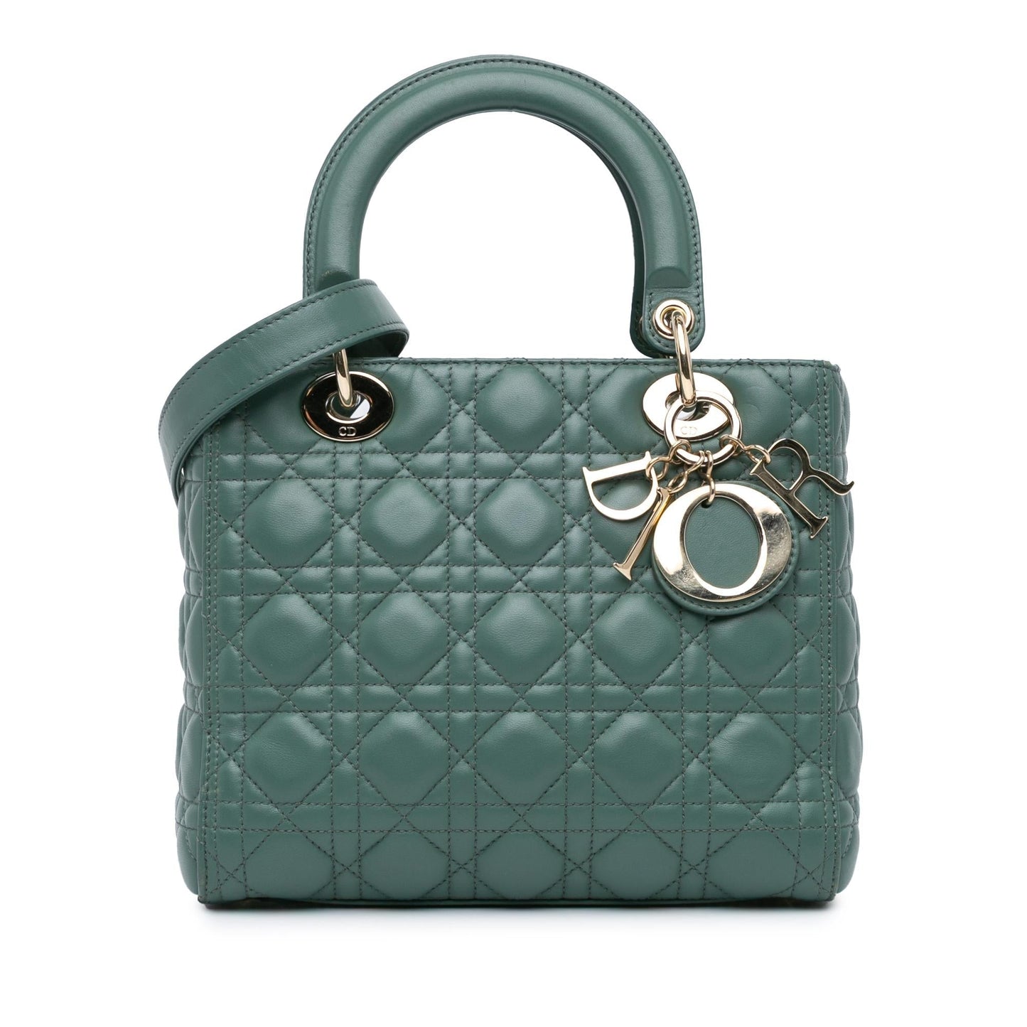 Dior Cannage Lady Satchel Bag Lambskin Medium Cannage Lady Dior
