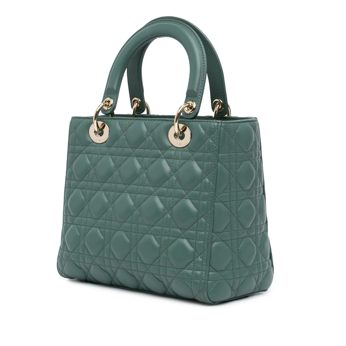 Dior Cannage Lady Satchel Bag Lambskin Medium Cannage Lady Dior