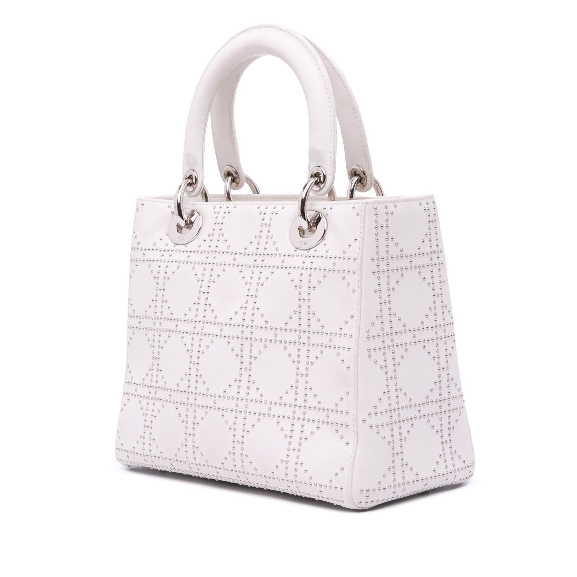 Dior Cannage Studded Lady Satchel Bag Lambskin Medium Lady Dior 1