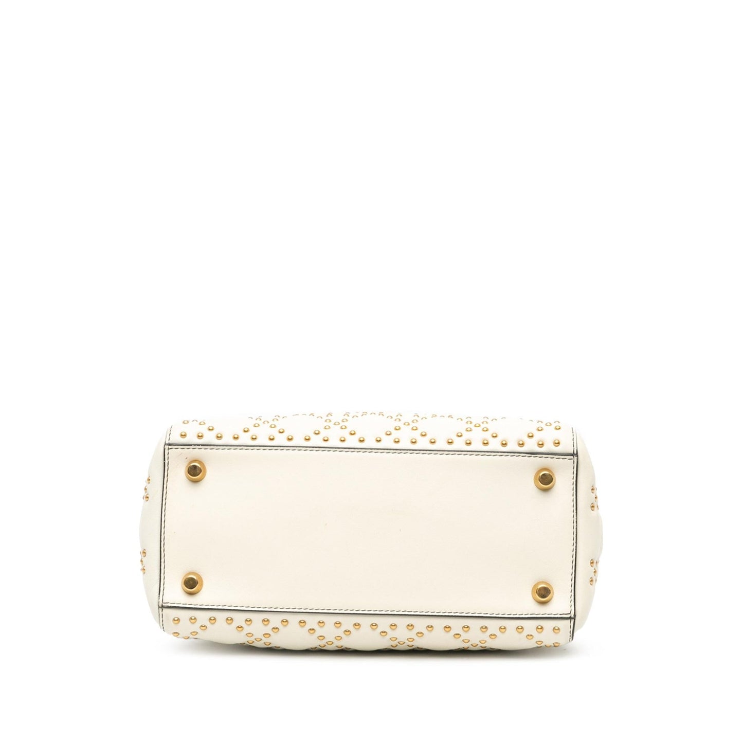 Dior Cannage Studded Supple Lady Shg Hub9Md Satchel Bag Lambskin Medium