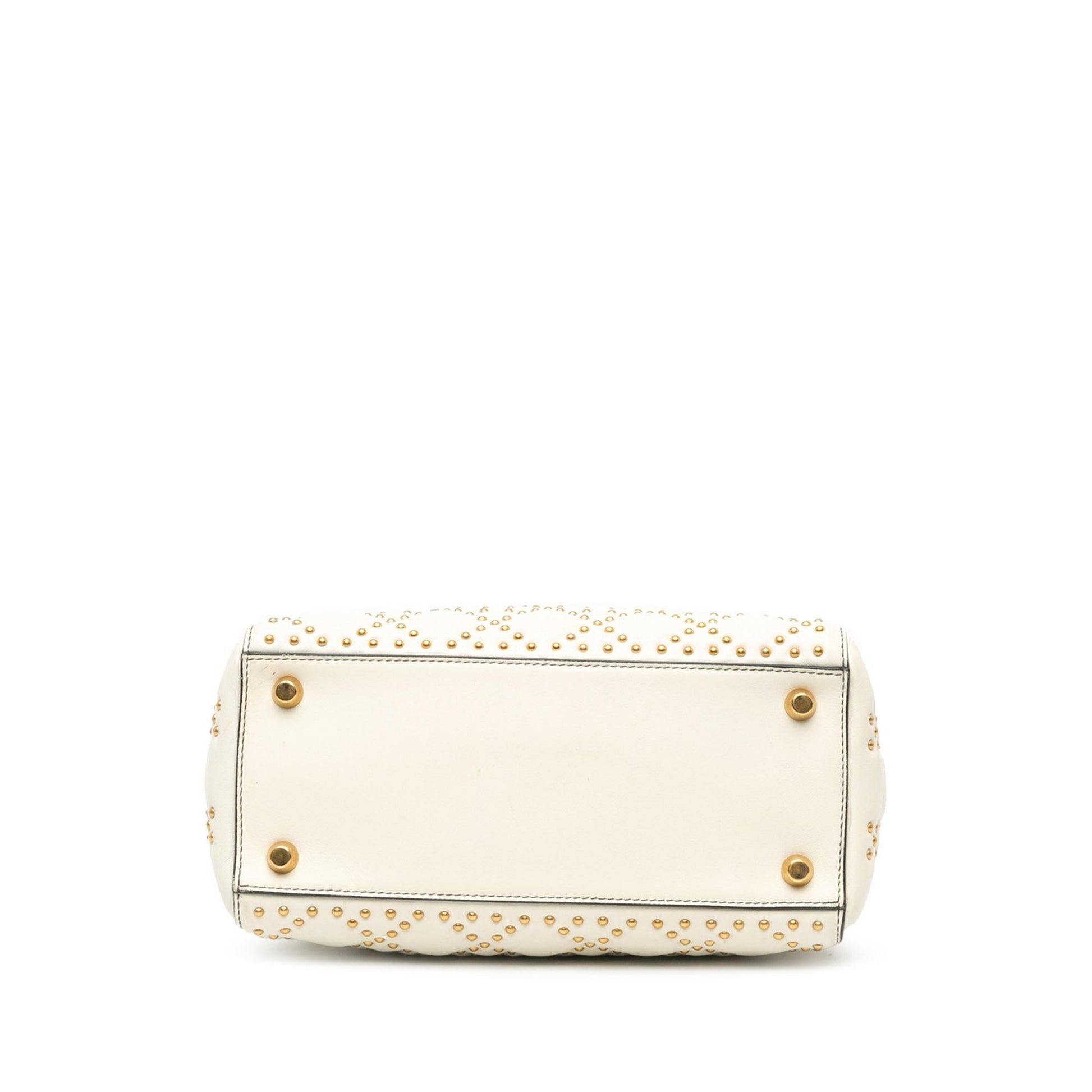 Dior Cannage Studded Supple Lady Shg Hub9Md Satchel Bag Lambskin Medium