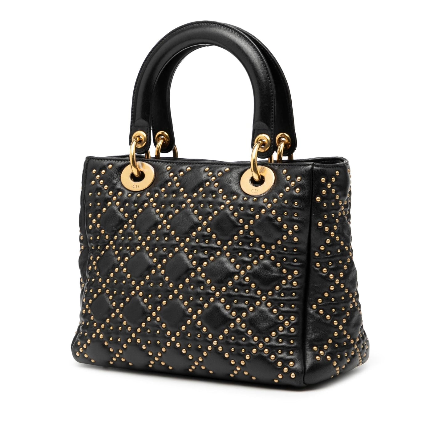 Dior Cannage Studded Supple Lady Satchel Bag Lambskin Medium Lady Dior 1