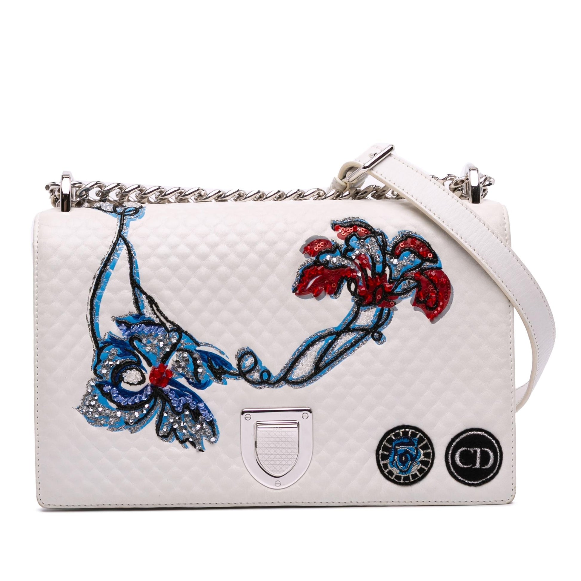 Dior ama Crossbody Bag Lambskin Medium Embroidered