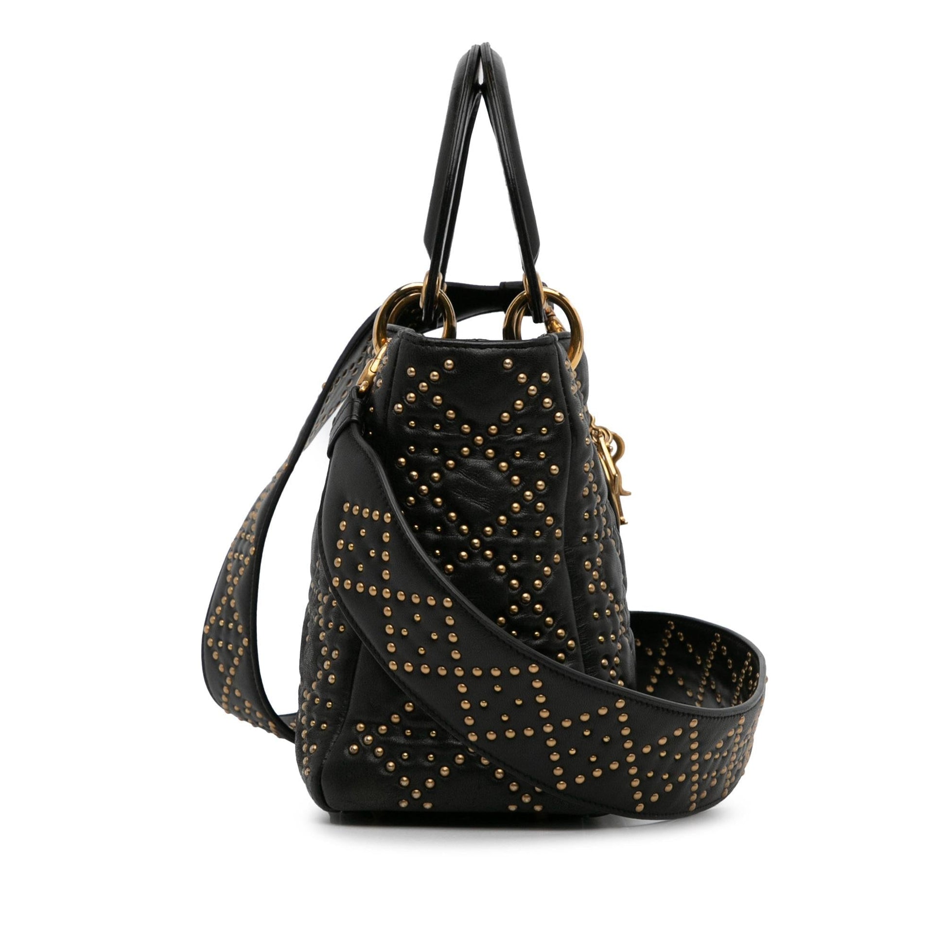 Dior Studded Lady Shg Oqfgf1 Satchel Bag Lambskin Medium