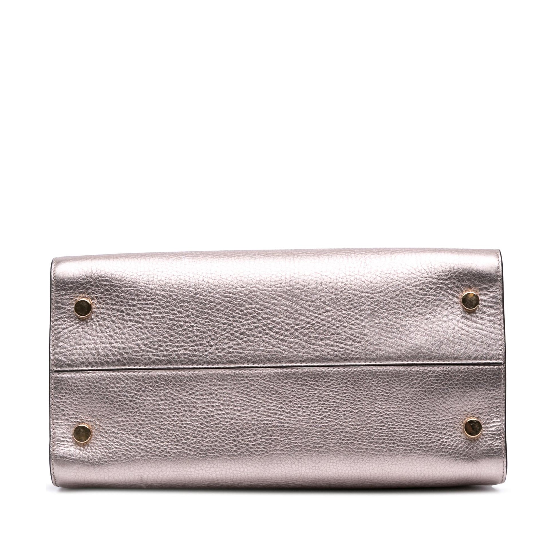Dior Metallic Grained Calfskin ever Satchel Medium Satchel Bag