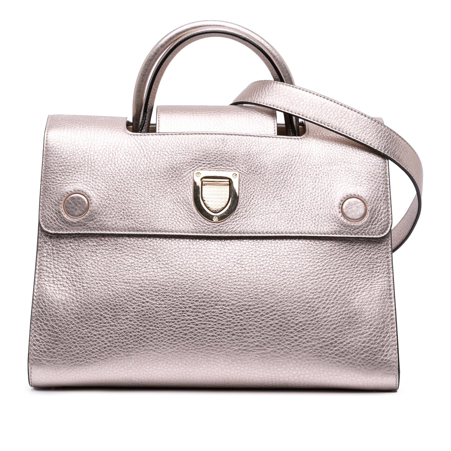 Dior Metallic Grained Calfskin ever Satchel Medium Satchel Bag
