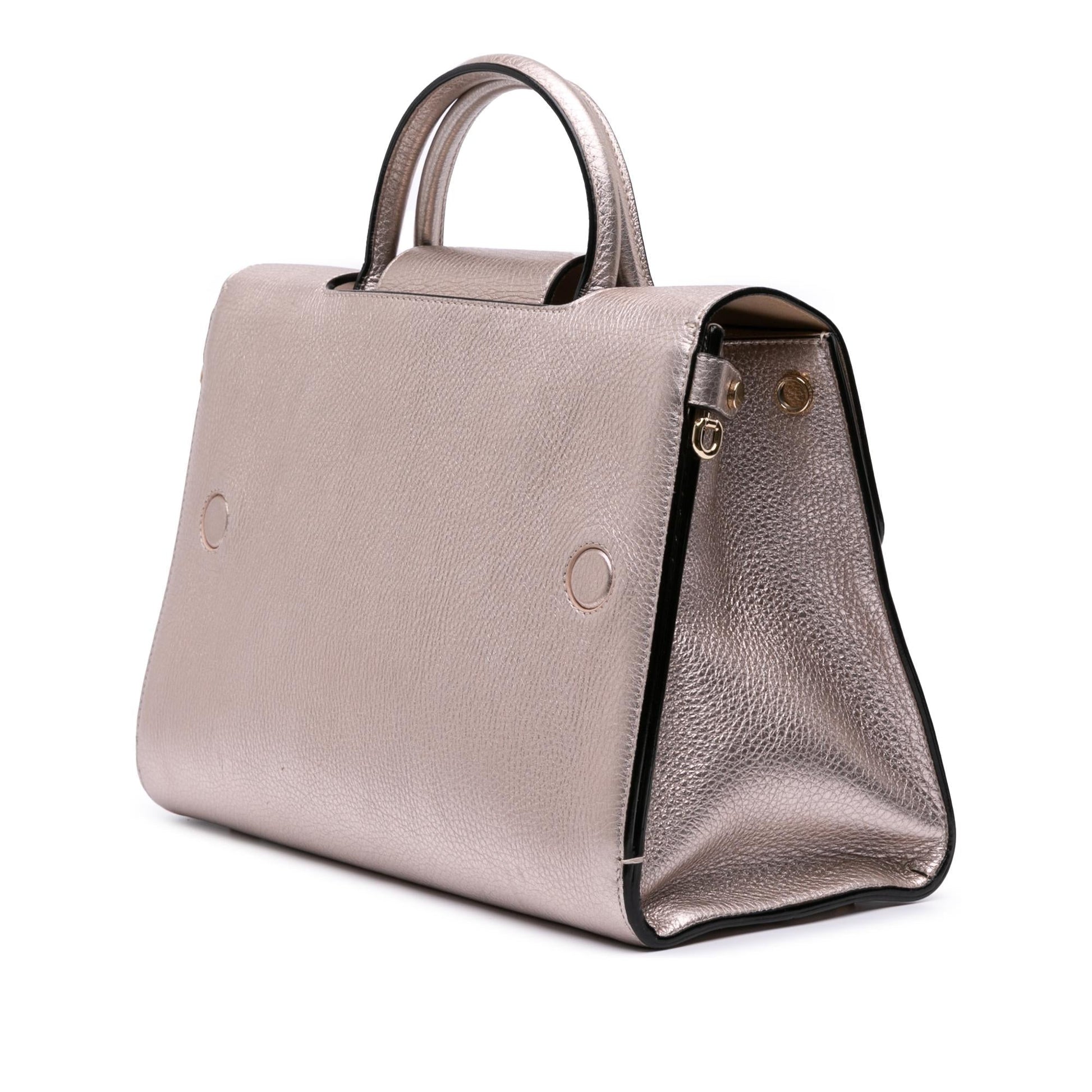Dior Metallic Grained Calfskin ever Satchel Medium Satchel Bag