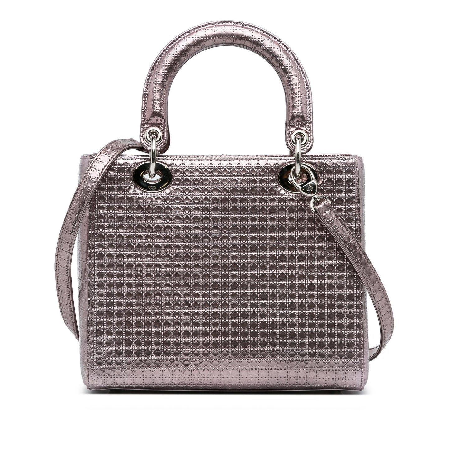 Dior Metallic Microcannage Lady Shg Rftqit Satchel Bag Medium