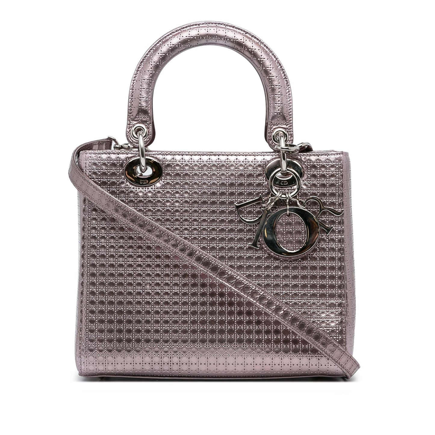 Dior Metallic Microcannage Lady Shg Rftqit Satchel Bag Medium