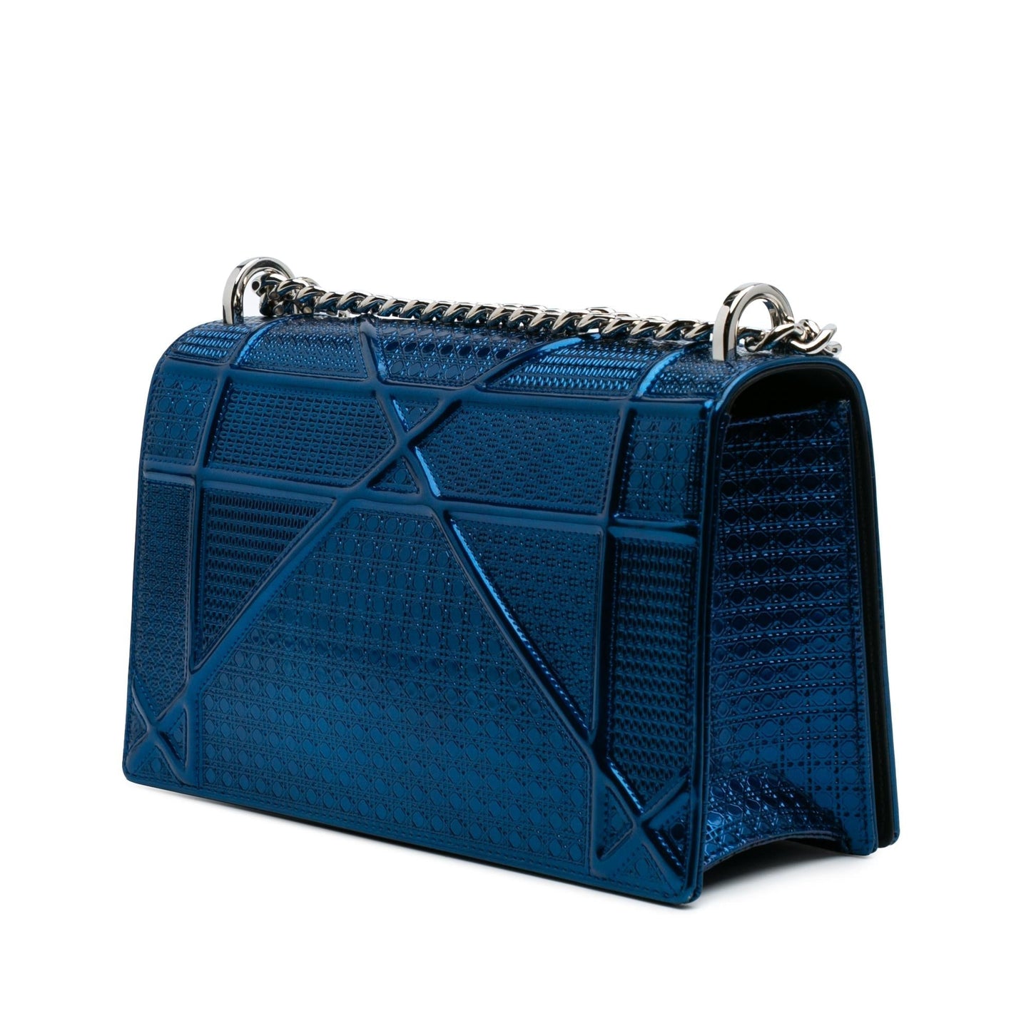 Dior Metallic Microcannage ama Crossbody Patent Medium Crossbody Bag