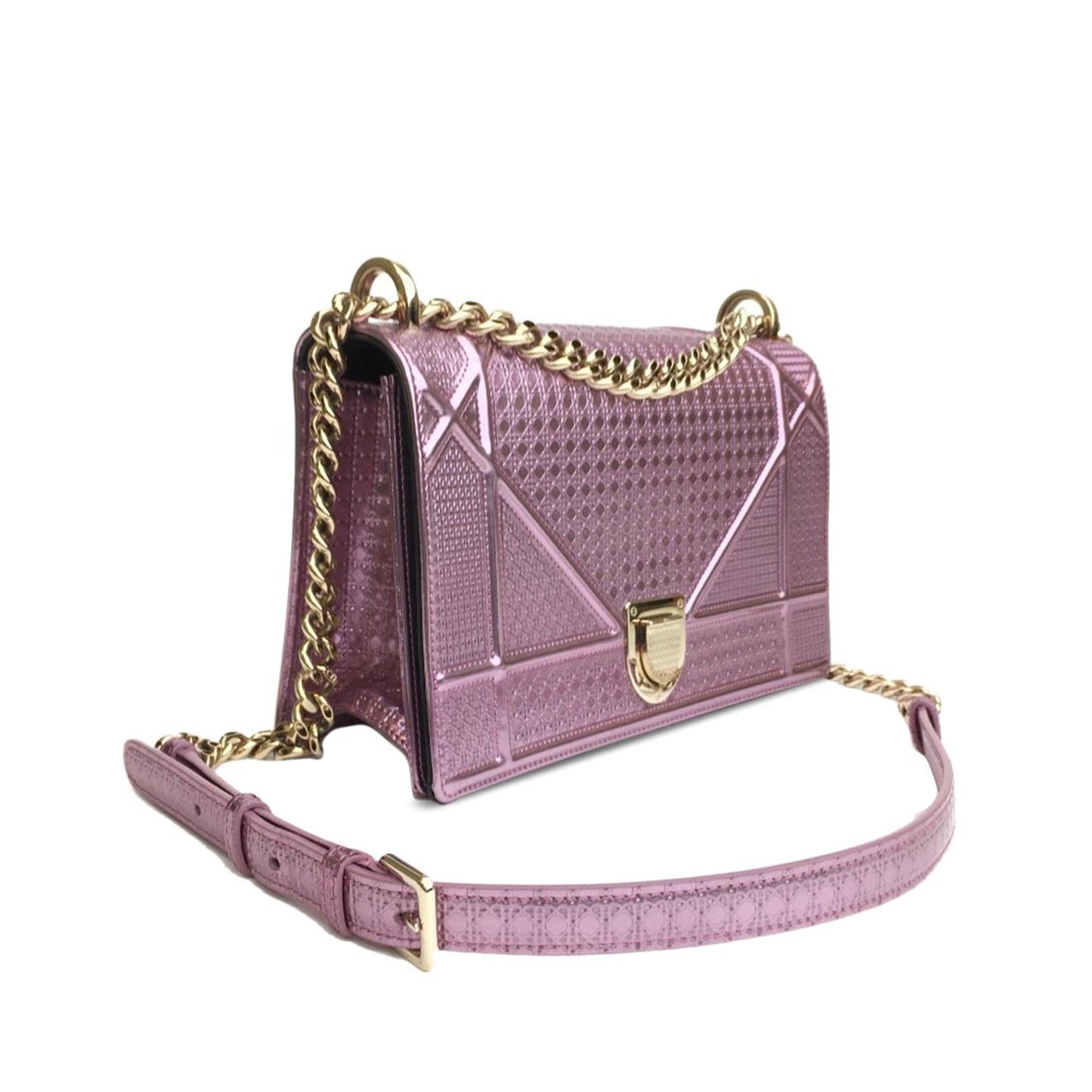 Dior Metallic Microcannage ama Shg 7Dt5Sh Crossbody Bag Patent Medium