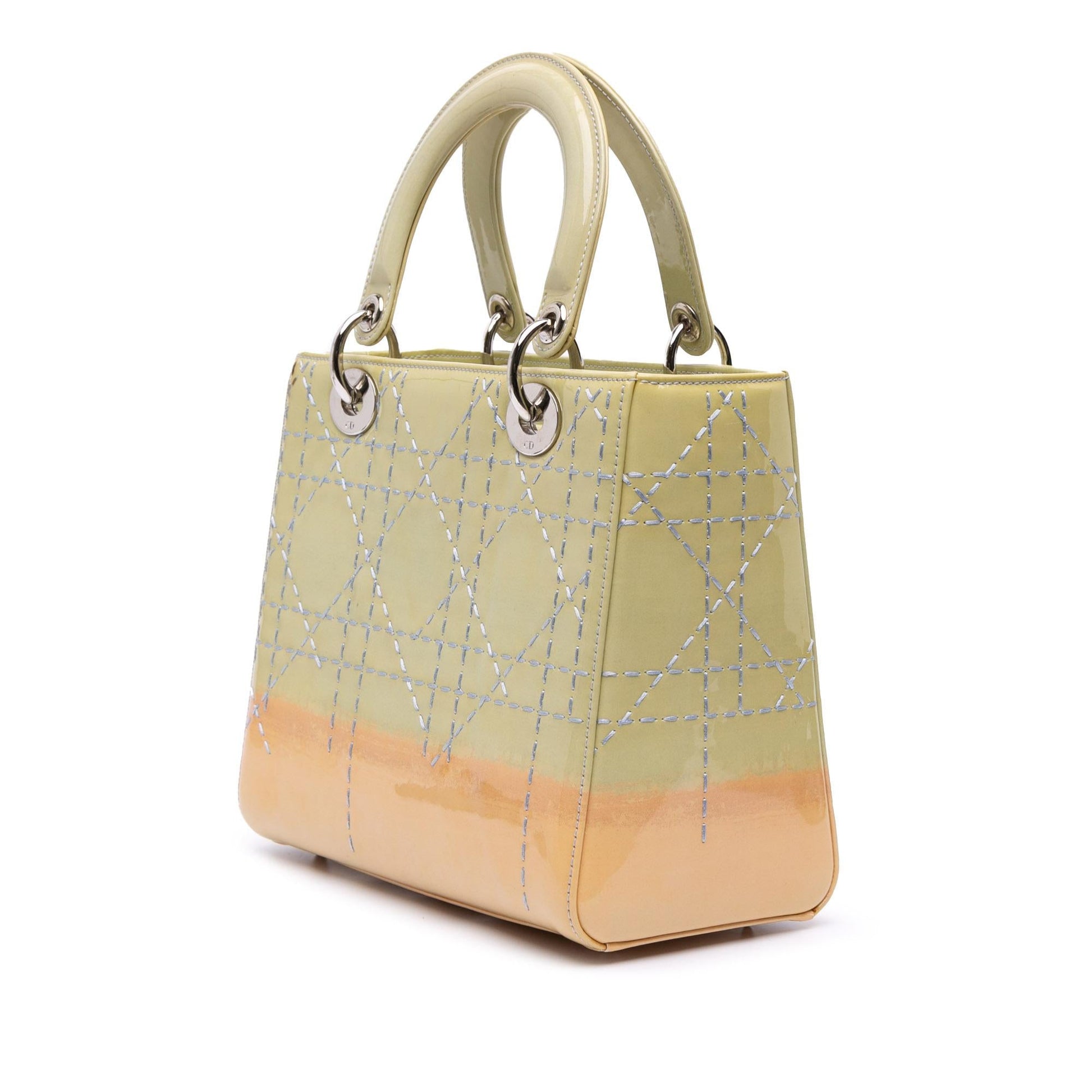 Dior Ombre Cannage Lady Satchel Bag Patent Medium