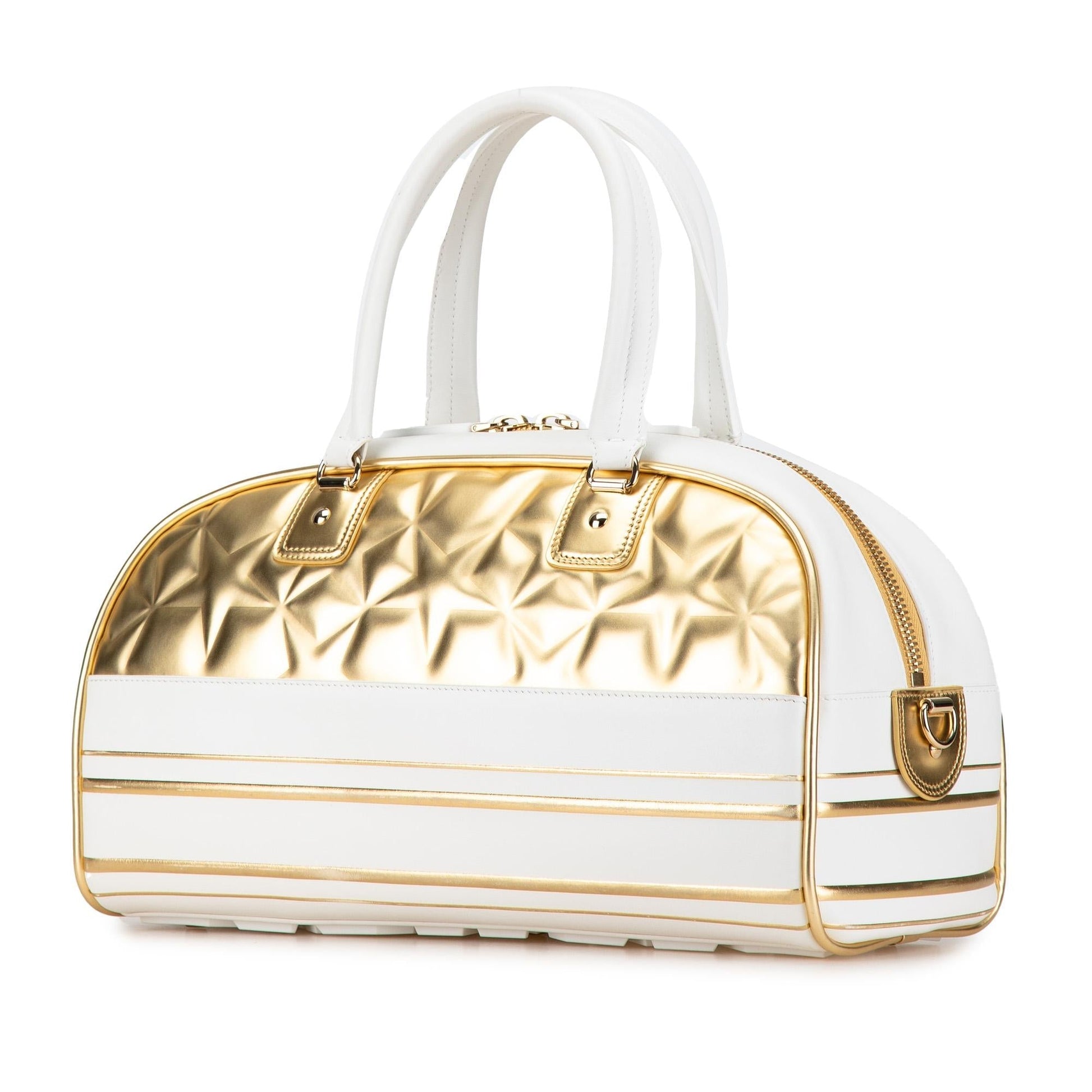 Dior Padded Etoile Vibe Bowling Bag Leather Medium Zip Satchel Bag Bowling Bag 2