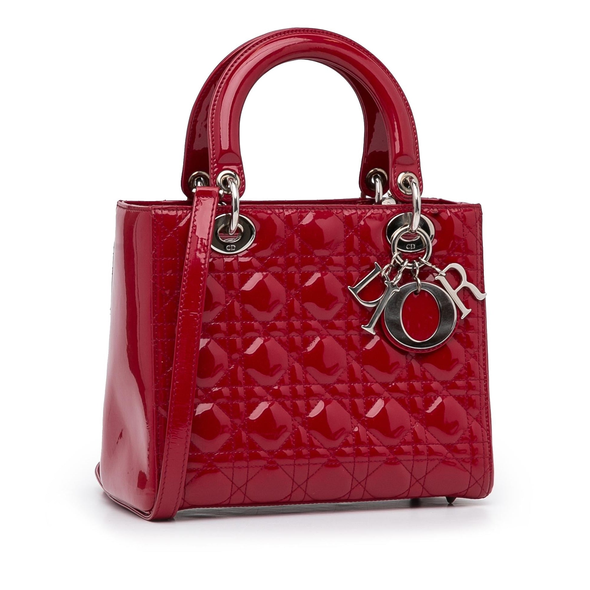 Dior Cannage Lady Shg Fo9Dv4 Satchel Bag Patent Medium